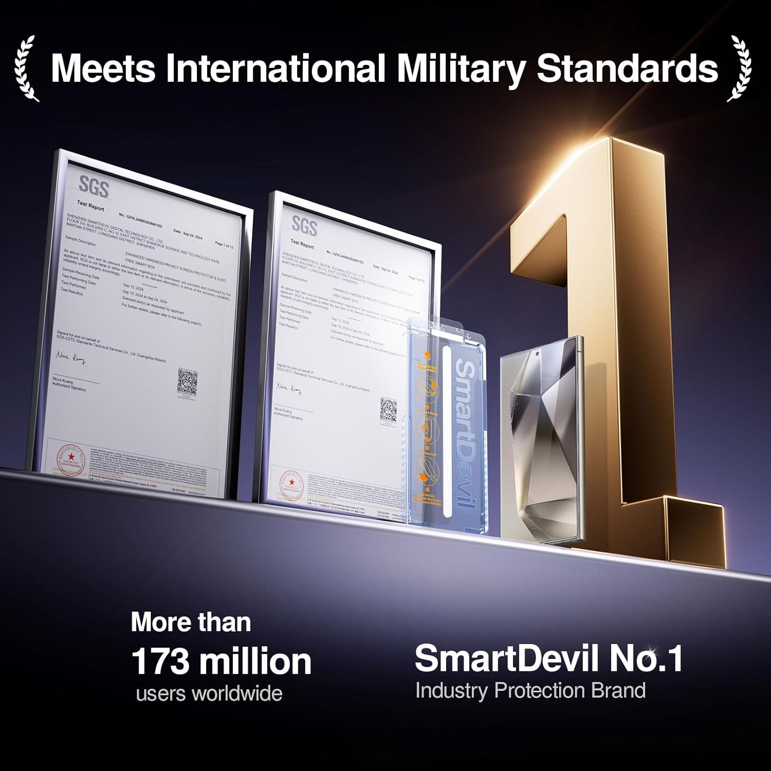 SMARTDEVIL [3 Pack] Screen Protector for Samsung Galaxy S24 Ultra (6.8 Inch), Fast & Easy Installation, Clear 9H Tempered Glass Film, Bubble-Free & Dust-Free, Support Fingerprint & Face ID Reader image number 4