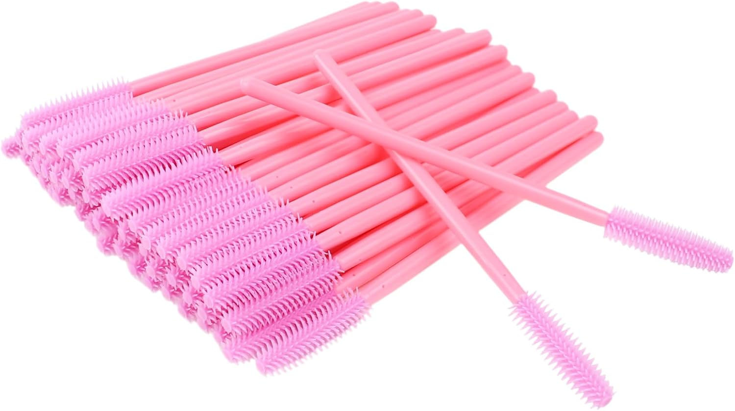 100Pcs Disposable Silicone Eyelash Mascara Brushes Wands Applicator Eyebrow Brush Makeup Tool Kit Set (All Black)