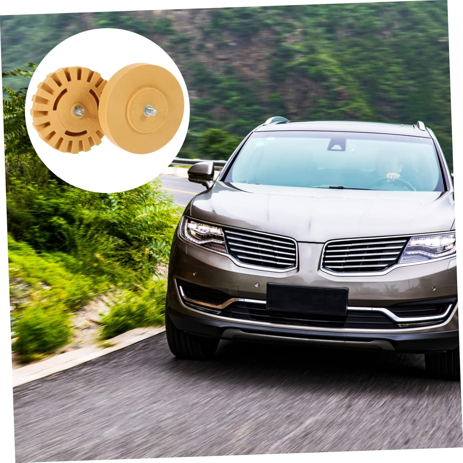 LIFKICH Eraser Wheel Adhesive Remover 2Pcs Set 100Mm 100Mm Rubber Decal Remover Wheel for Car Sticker Removal Pneumatic Tool Compatible Auto Detailing Equipment image number 1