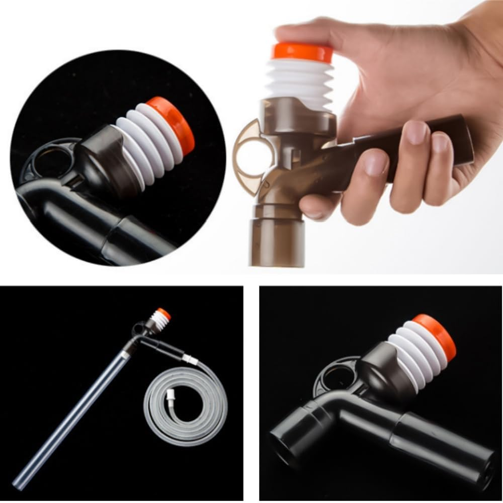 DACUAN Aquarium Gravel Cleaner, Fish Tank Cleaner Kit, Fish Tank Vacuum Cleaner Kit Tool with 2 Extendable Pipe, Glass Scraper, Water Flow Controller Clamp, Fish Net, for Water Changing, Sand Washing image number 1