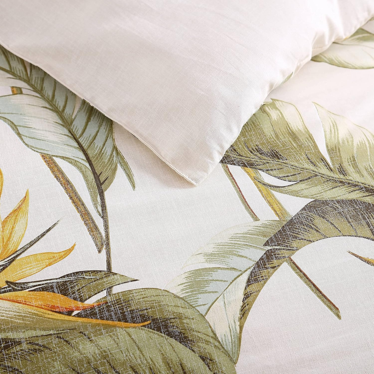 Tommy Bahama - Queen Duvet Cover Set, Cotton Bedding with Matching Shams & Button Closure, All Season Home Decor (Birds of Paradise Off-White, Queen) image number 2