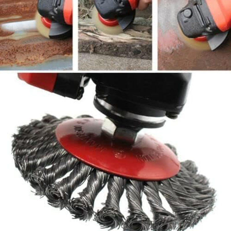 Youngly 8Pcs Wheel Disc Cup Brush Twist Knot Wire Set Kit for Angle Grinder M14 Crew image number 4