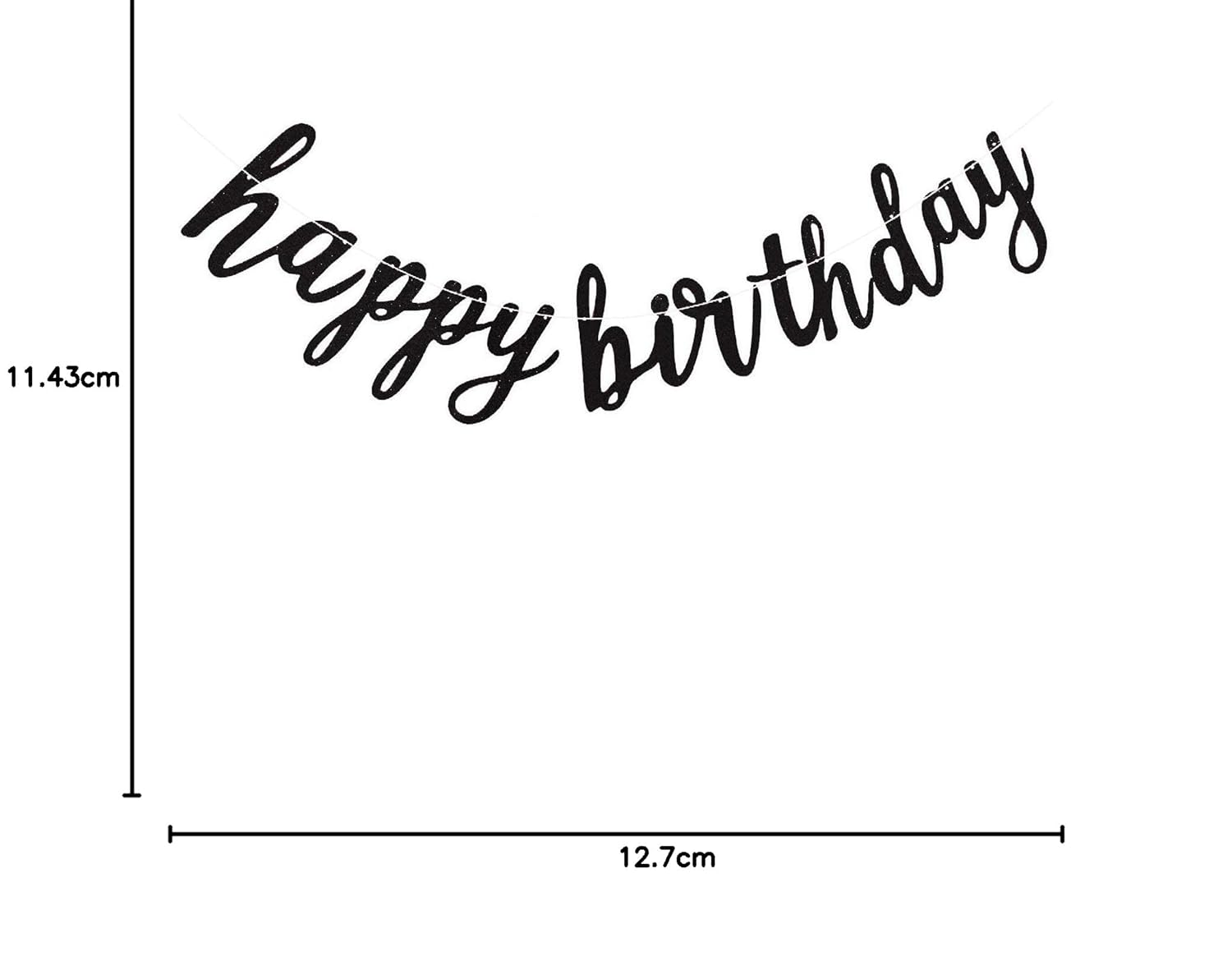 FECEDY Black Happy Birthday Alphabet Banner for Birthday Party Decorations image number 4