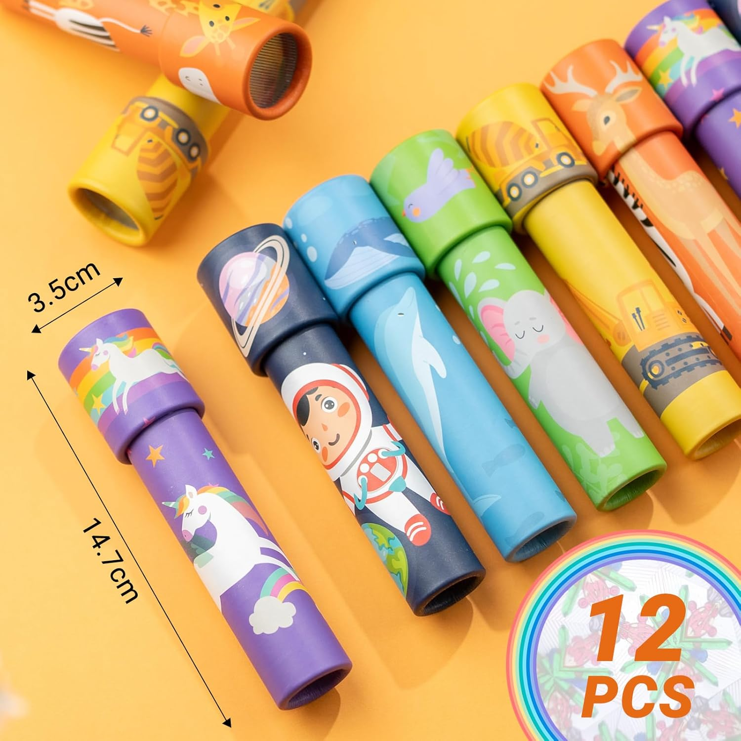 Ikeelo 12PCS Classic Kaleidoscope - Return Gifts for Kids Birthday, Retro Educational Kaleidoscopes Toy, Party Favor, Gift Bag Filler, School Carnival Prize and Stocking Fillers image number 4