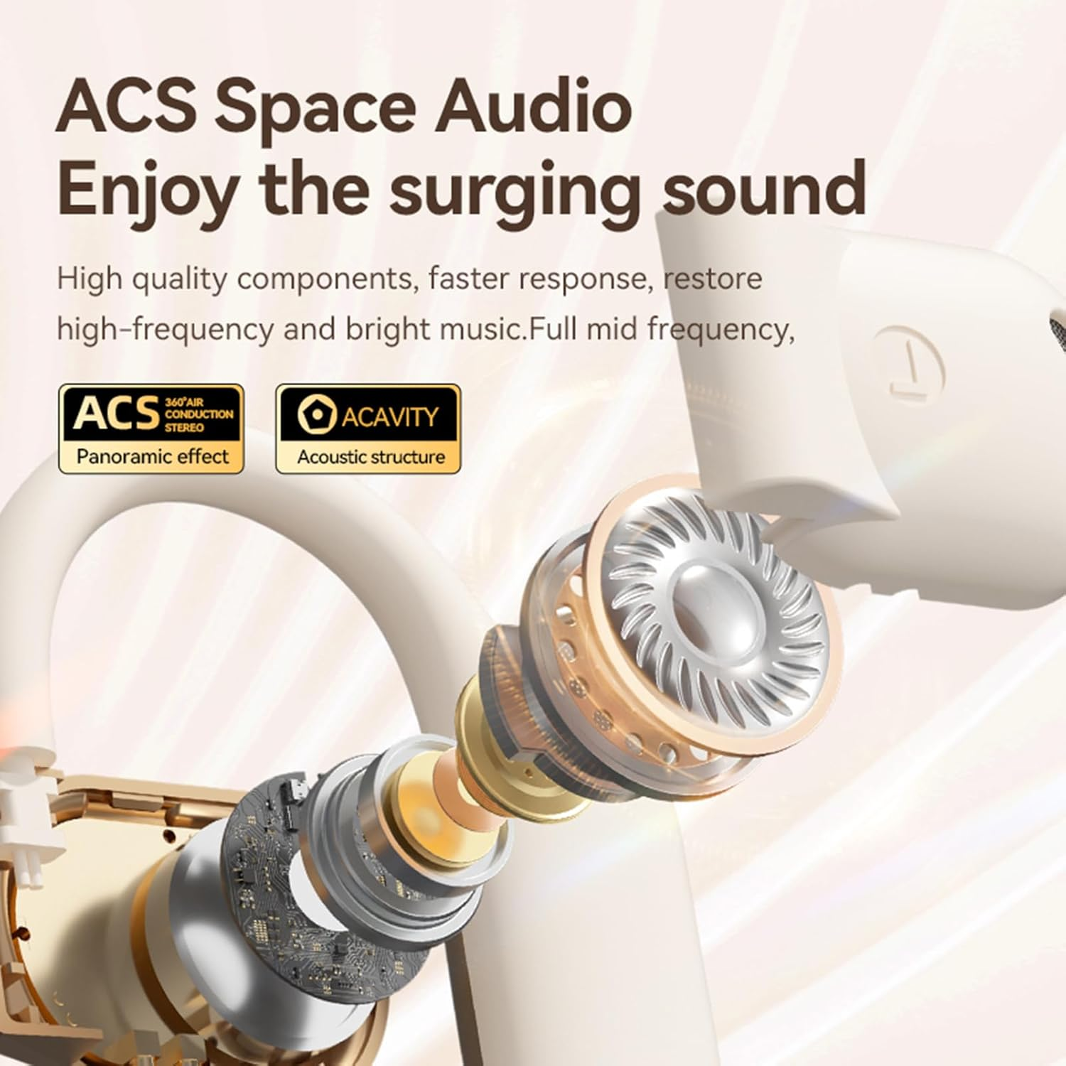 Vroomoto AI Language Translator Earbuds Real Time Open Ear Translation Headphones Support 144 Languages Wireless BT Earphones for Travel Business image number 3