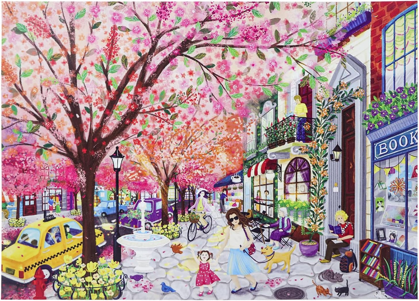 Spring Puzzles for Adults 500 Pieces Spring Avenue Puzzles for Decoration Colourful 500 Piece Jigsaw Puzzles for Adults, Teens and Families, 26.8 X 19.3 Inch image number 6