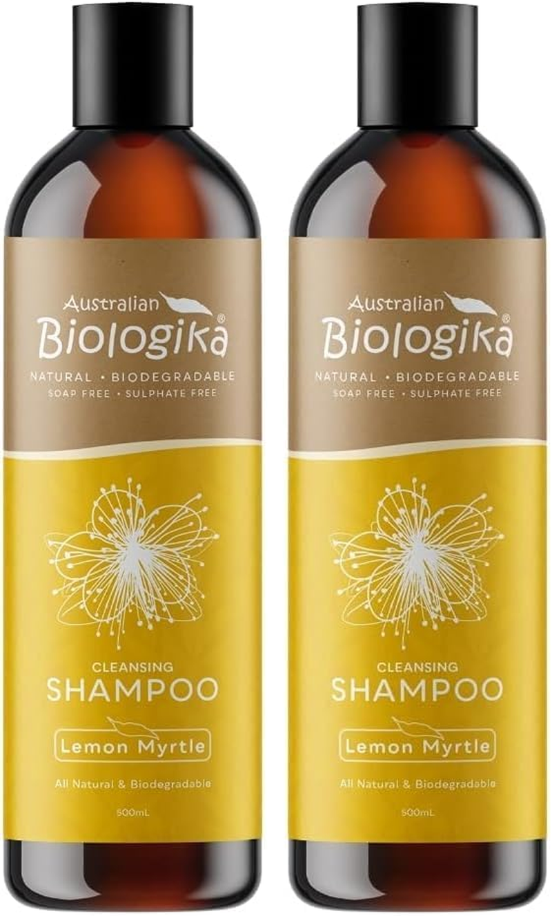 AUSTRALIAN ORGANIC BIOLOGIKA Bush Lemon Myrtle Shampoo 500Ml - Oily Hair, Multicolor (Pack of 2)