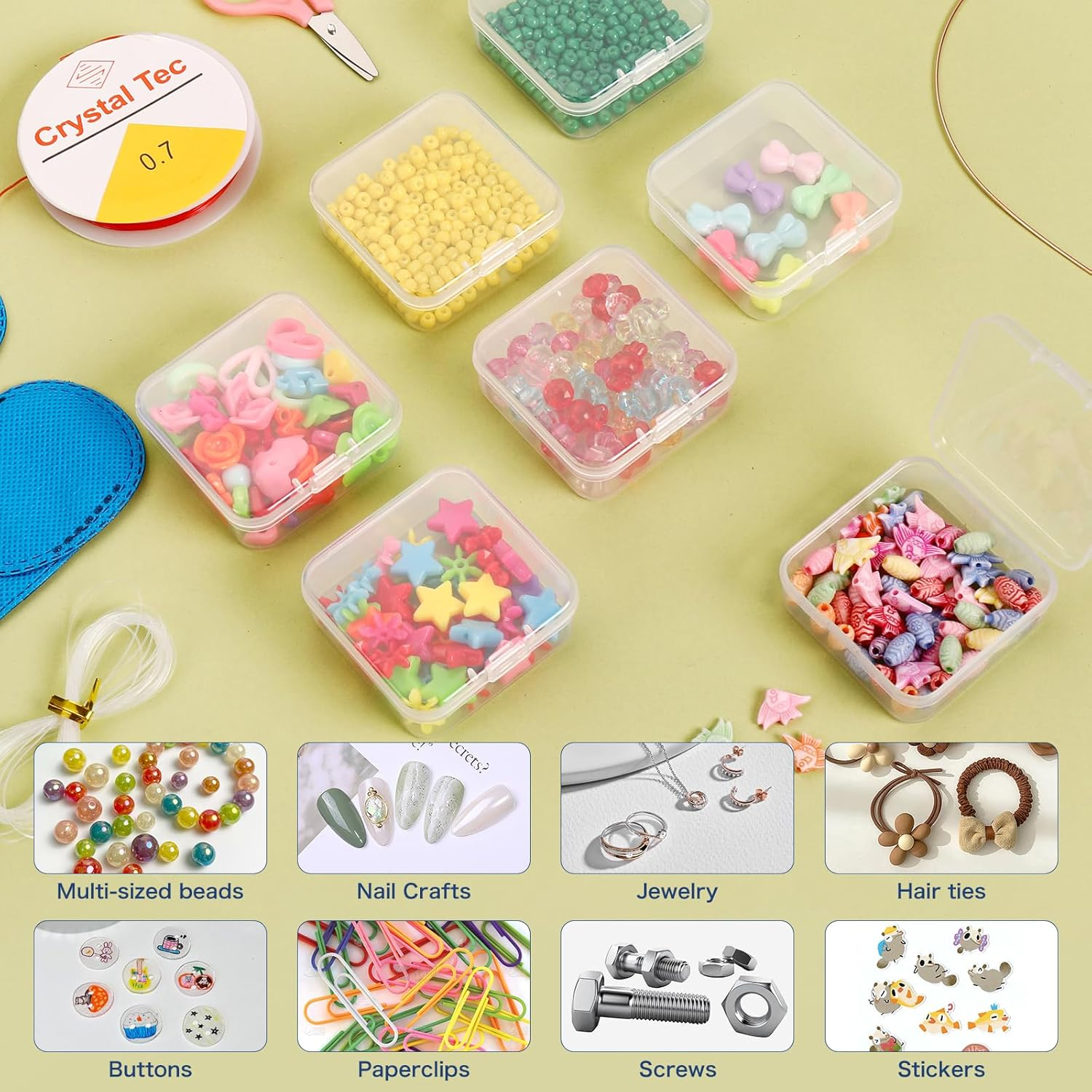 Douorgan Small Bead Storage Containers 30 Pieces Plastic Storage Organizers Stackable Art Storage Case Transparent Boxes Jewelry Beads Storage Box(1 Pack) image number 4