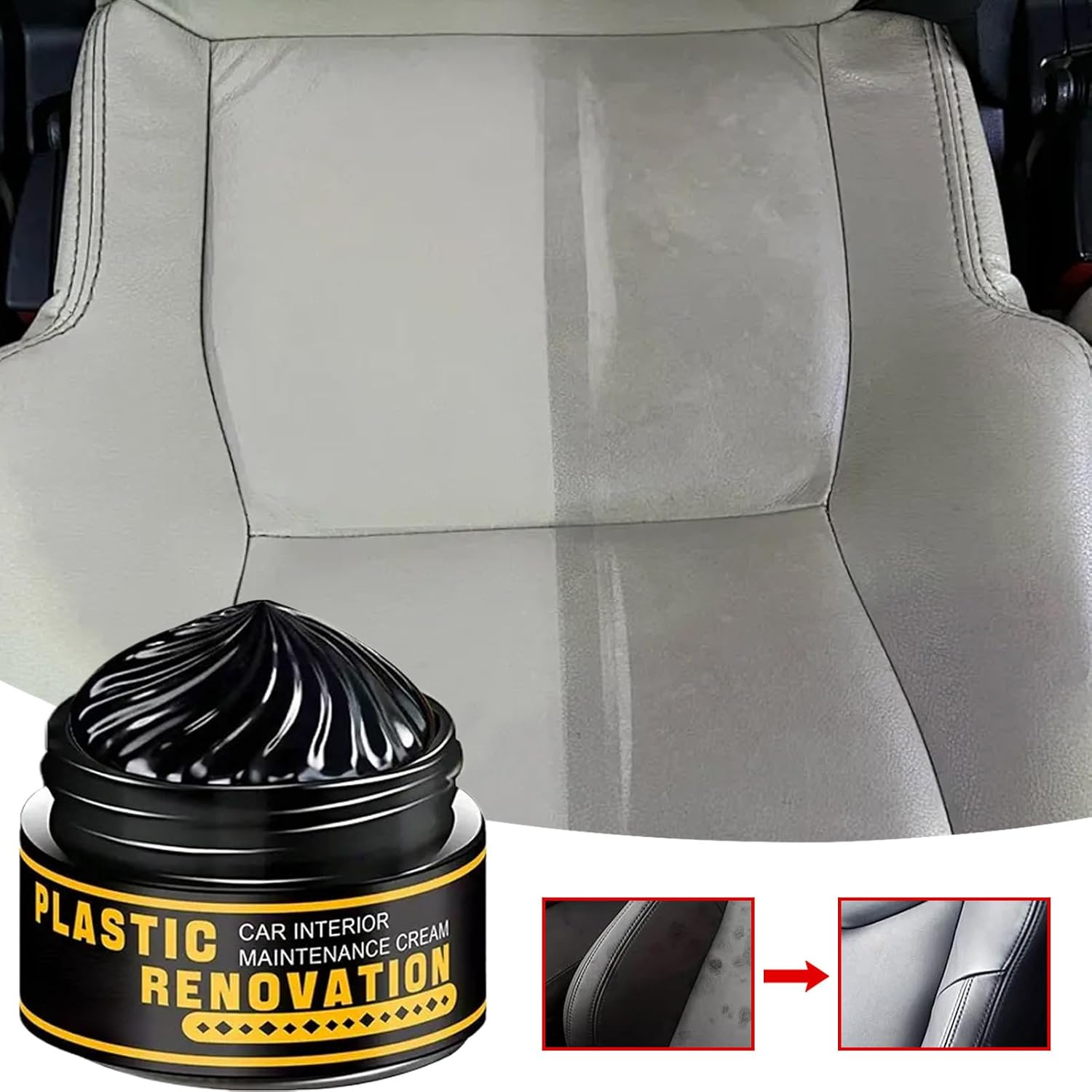 Gupcaqosjw Car Trim Restorer - Refurbish Agent | Detailing Supplies Auto Polish Cleaner for Door Handle Dashboard Window Strip Exterior Interior Truck image number 4