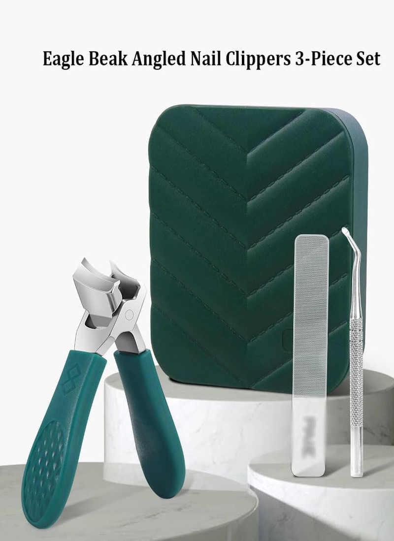 Eagle Beak Angled Nail Clippers 3-Piece Set, Wide Jaw Opening Anti-Splash Slanted Nail Clipper, Long Handle Anti-Splash Design, Nail Clippers for Ingrown Toenail and Thick Nails (1 PCS-B) - 1 Pcs-B image number 6