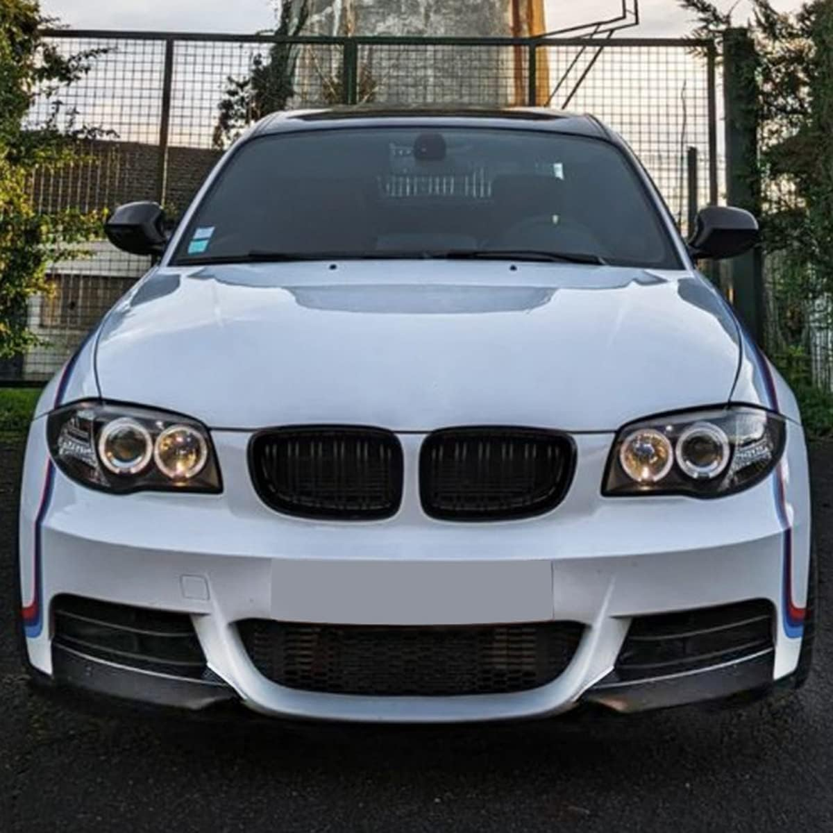 Domoi for 1 Series E82 E88 2008-2013 Front Bumper Lip Angle Diffuser Splitter Spoiler Protector Bright Black image number 2