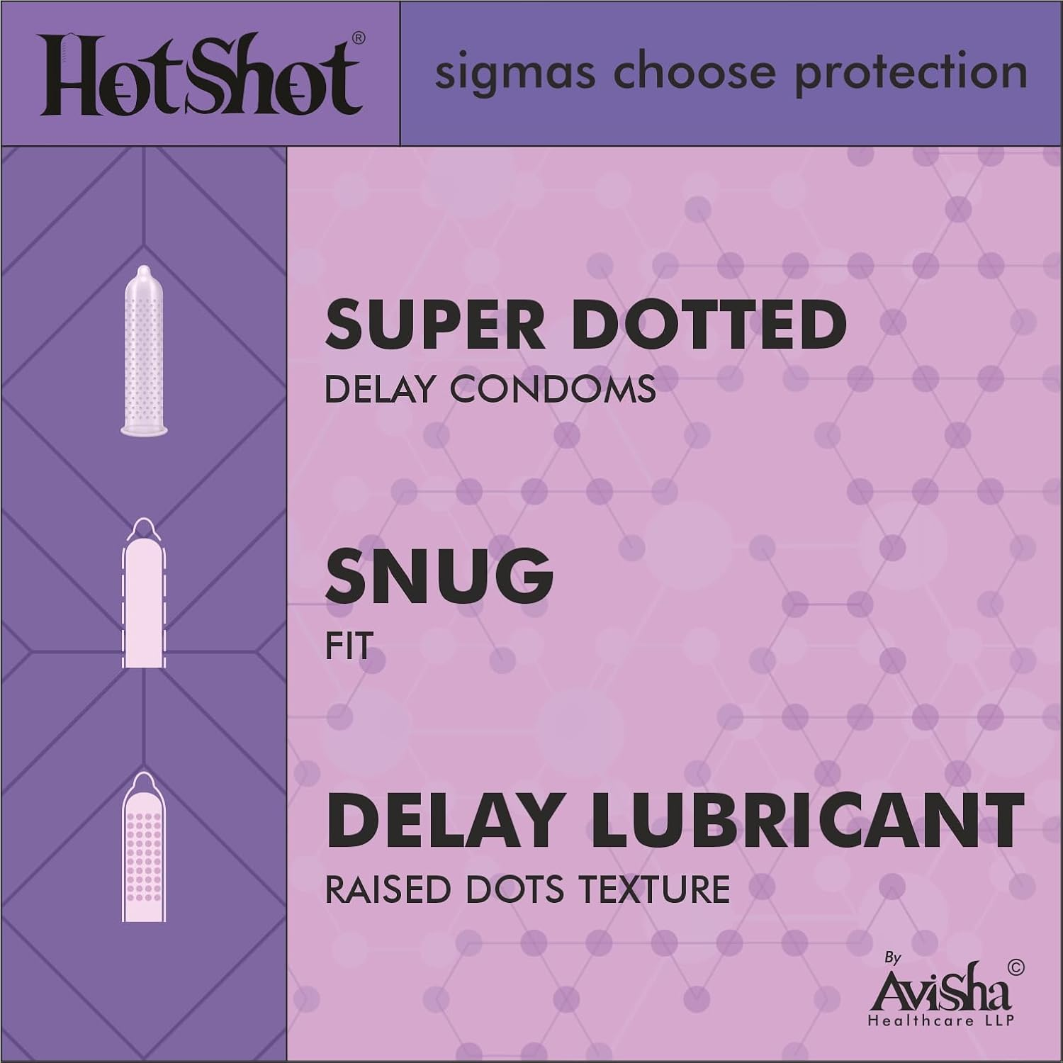 HOT SHOT Super Dotted Extra Time Condom for Men -10 Count image number 3
