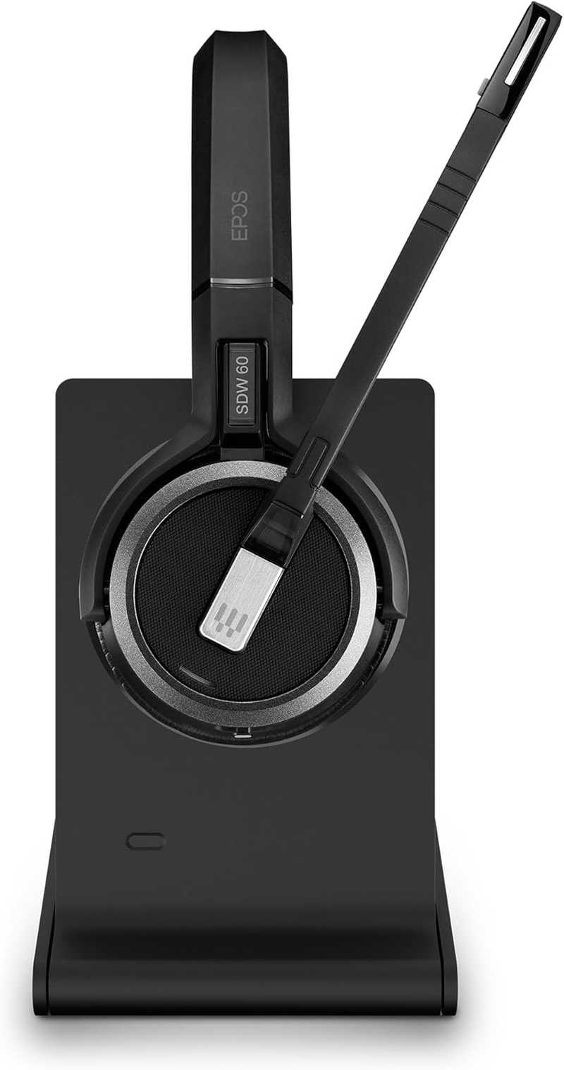 EPOS Impact 5000 Go MS Stereo - Professional DECT Wireless Stereo Headset with Noise Cancelling Microphone, Microsoft Teams Certified, 135 M Range, Foldable Charging Station & USB-A Dongle
