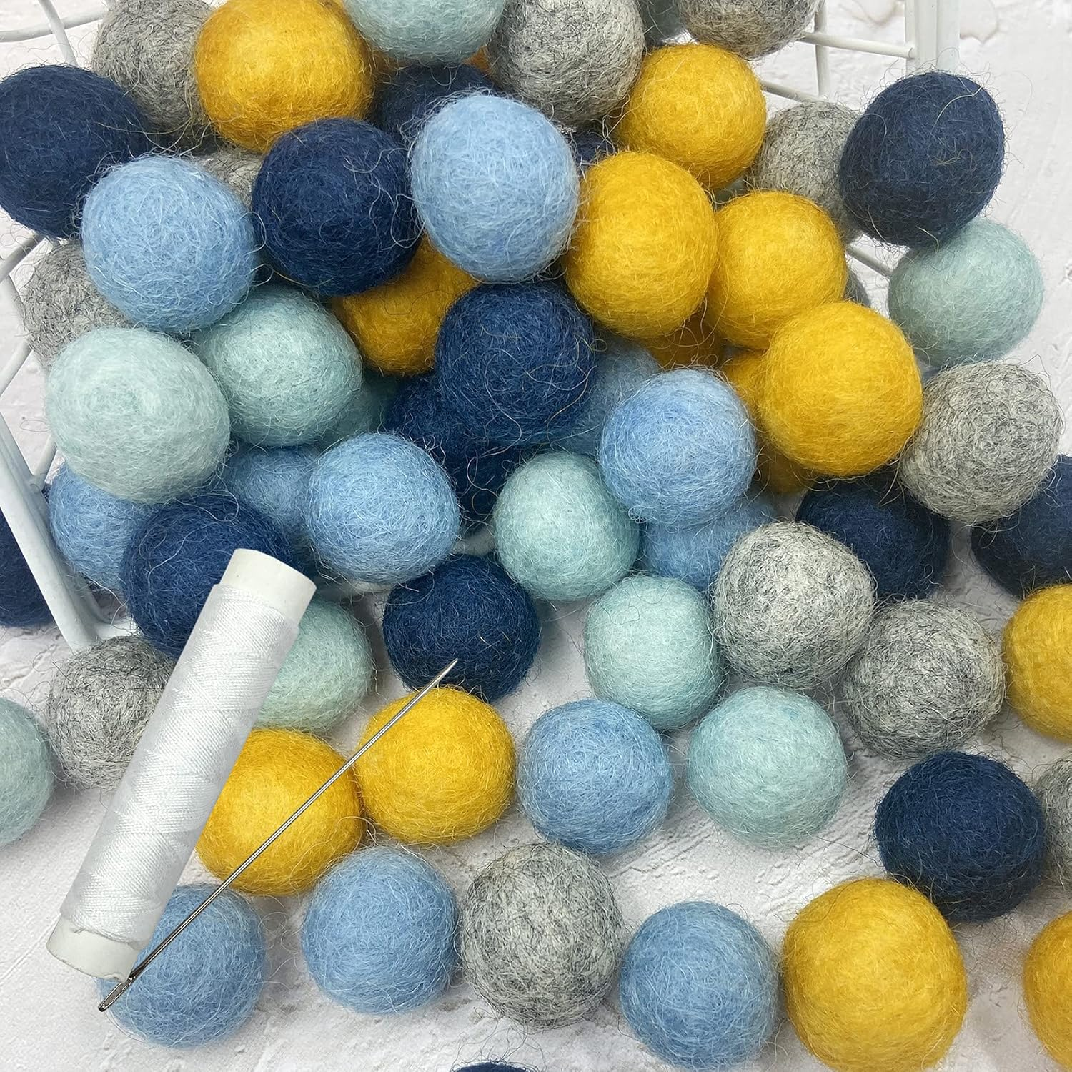 Felt Pom Pom Balls 2Cm 80Pc Wool Bunting Home Decor DIY Custom Felt Ball Party Garland - Color1 image number 6