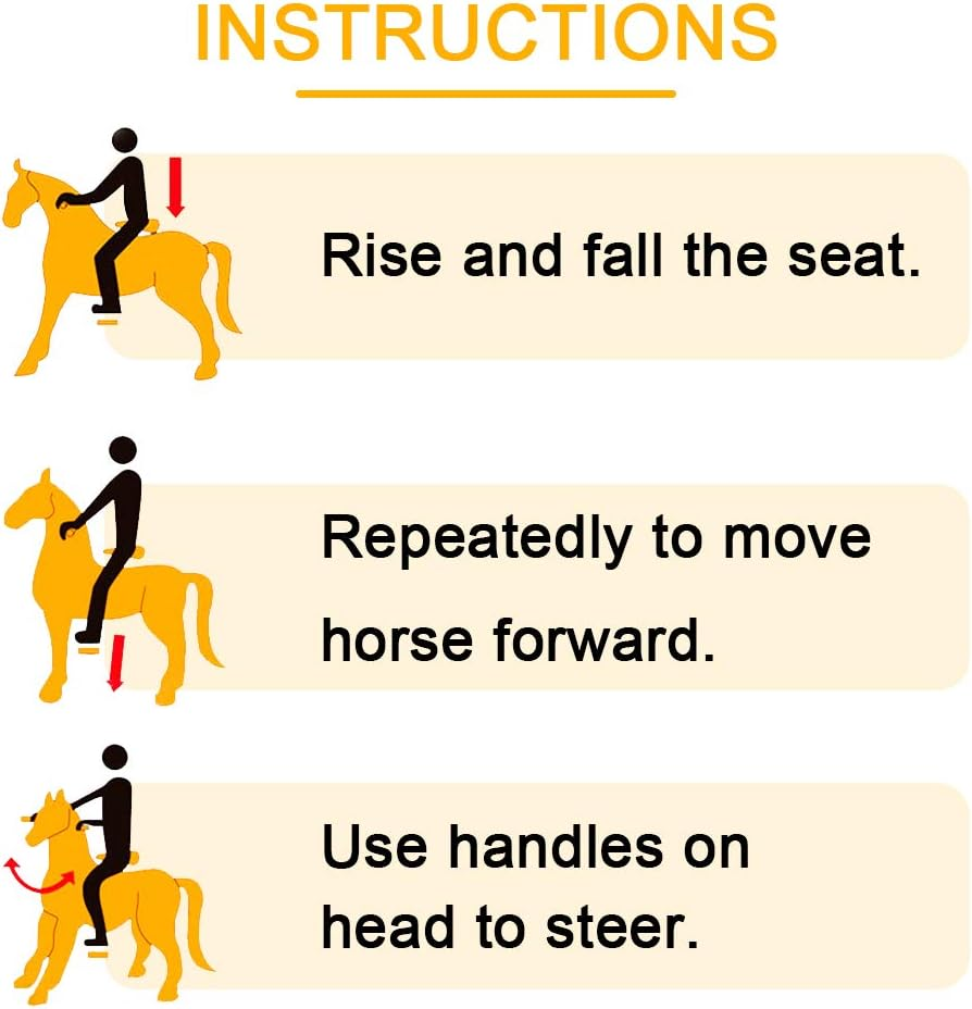 (3-5Years, Brown) - Ride on Horse Rocking House Natural Mechanical Real Walking Horse Unicorn Horse Small for Age 3-5 (Brown, 3-5Years)