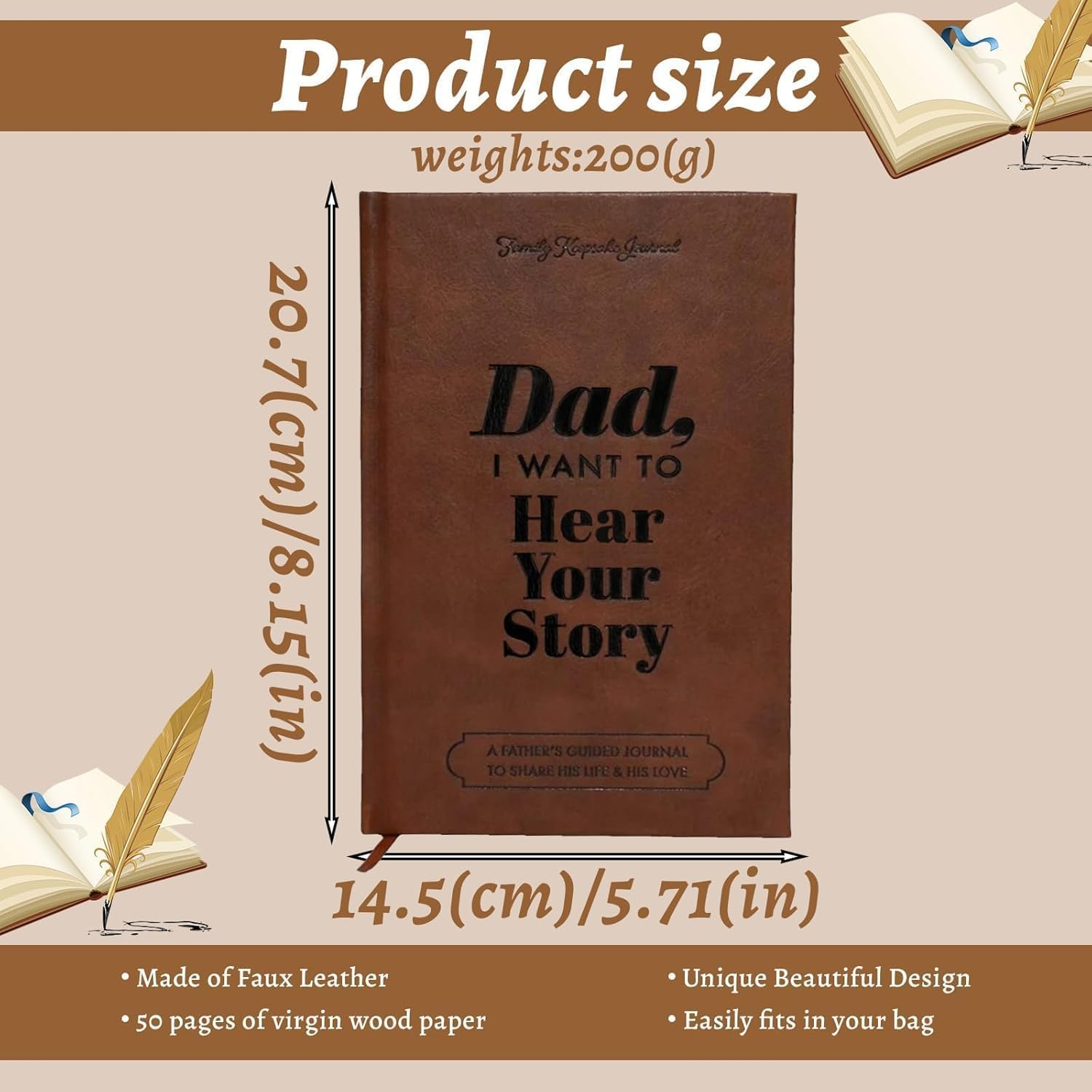 Mom, Story, Leather Wrapped Hardback, a Mother&rsquo;S Guided Journal to Share Her Life & Her Love, Great Gifts for Mom. (Mom) image number 3