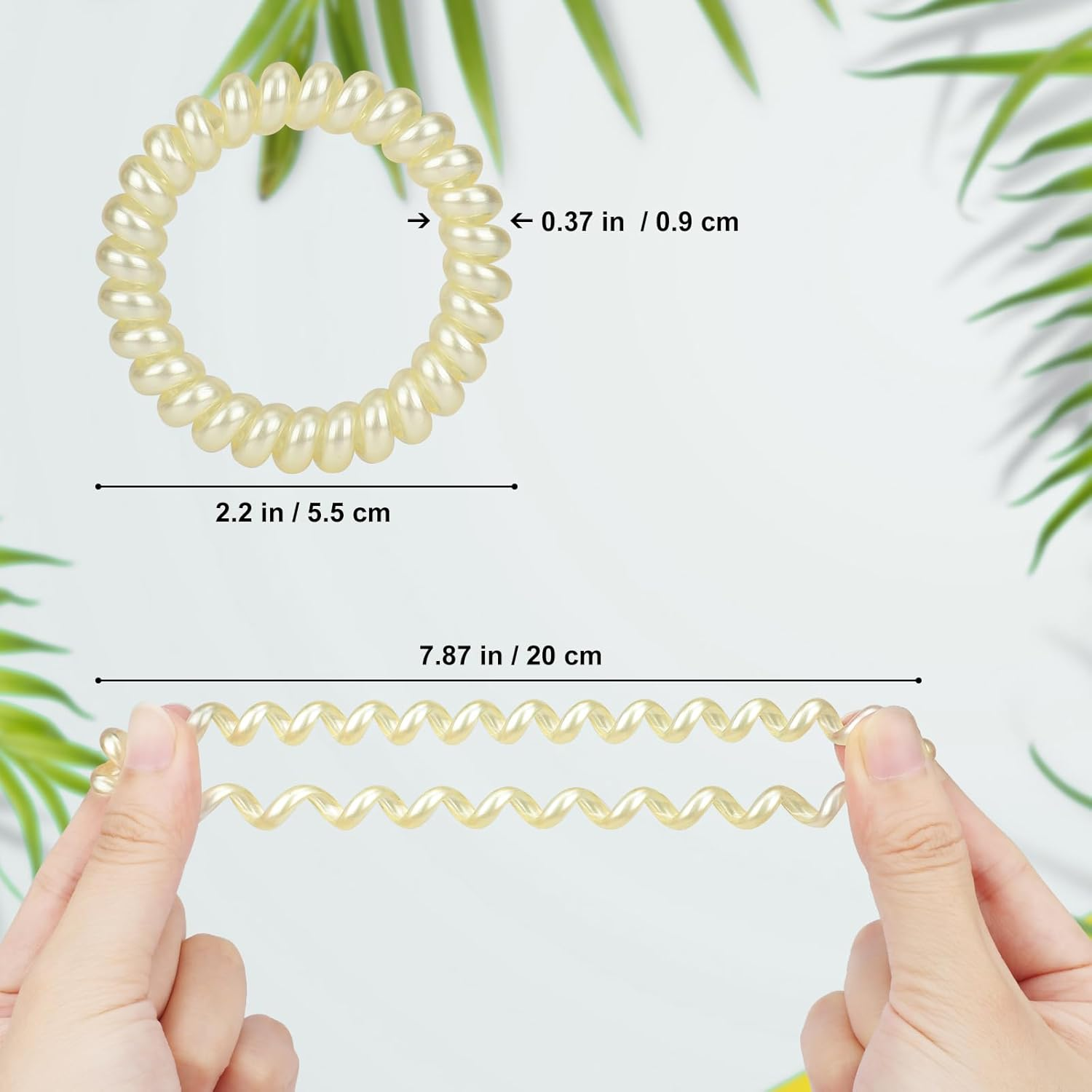 Jesslab Spiral Hair Ties, 10 Pcs Traceless Phone Cord Bracelet Plastic Coil Ponytail Holders No-Damage Accessory for Girls Women Ladies, Color Assorted, Set 36 - Assorted,Assorted Colors image number 6