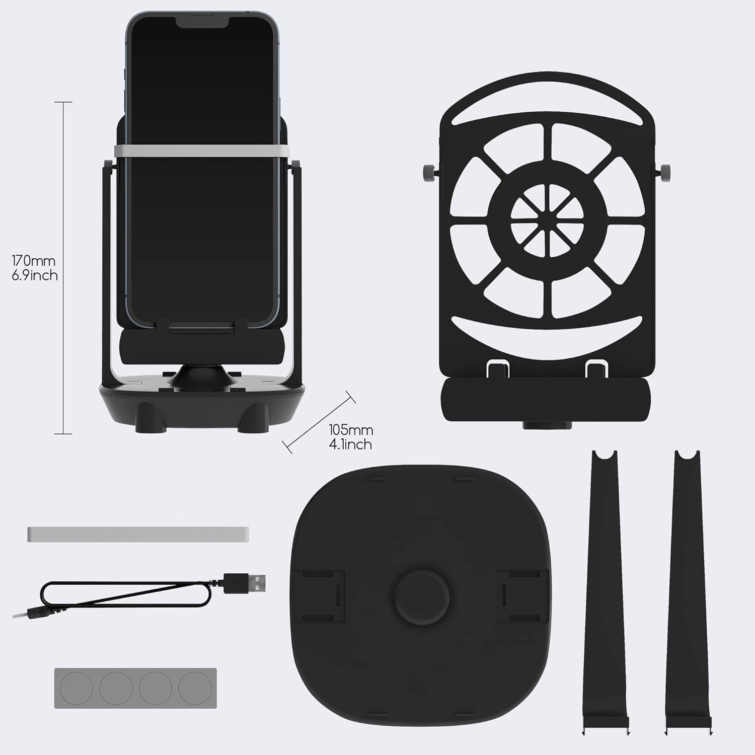 WADY 1PCS Phone Swing Step Counter Pedometer - Silent Version with USB Cable, Compatible for Walking Fitness Tracker and Cellphone Accessories - Black image number 5