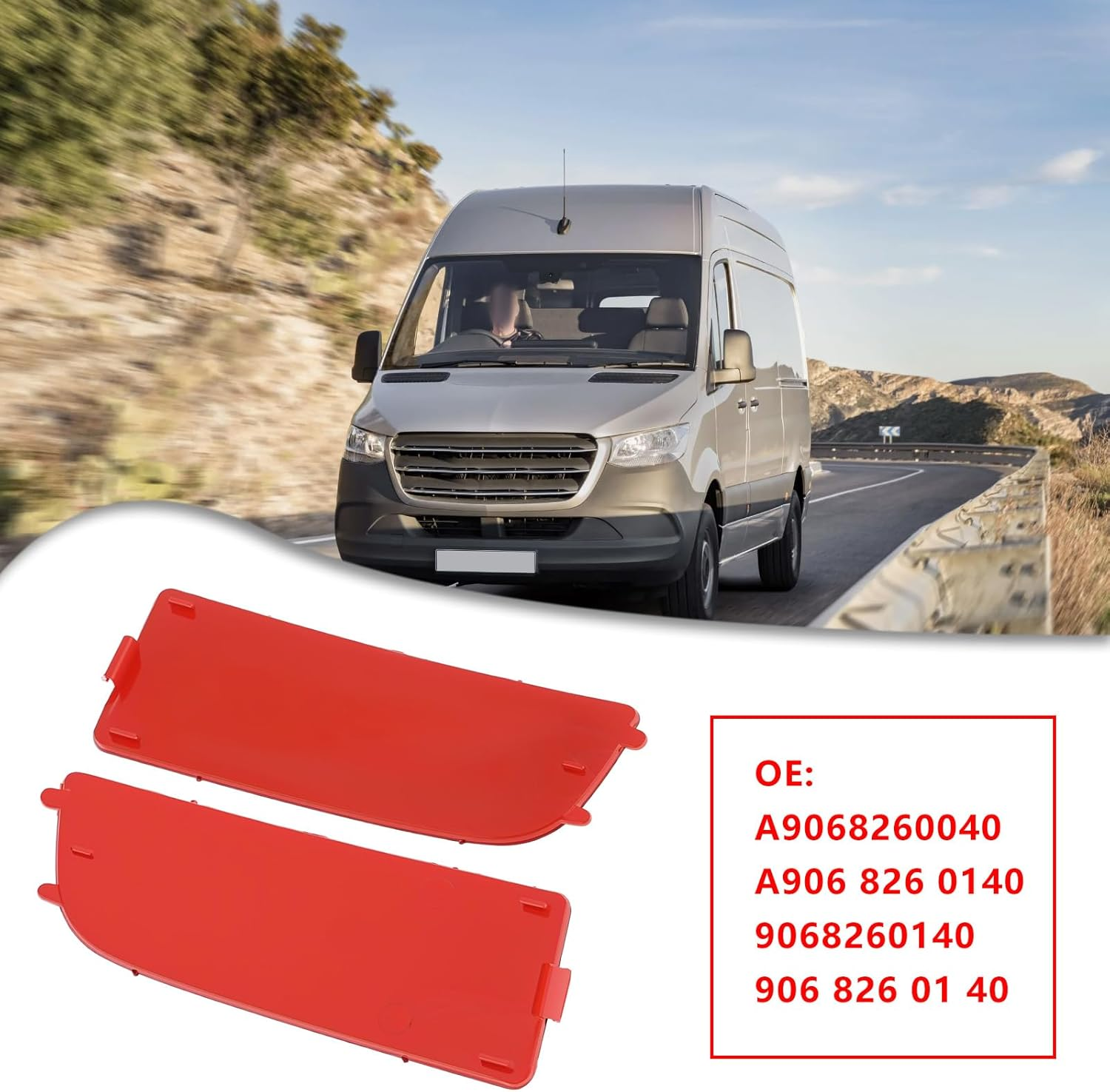 Be in Your Mind 2PCS Car Rear Bumper Reflectors Compatible with Mercedes-Benz Sprinter B906 2006.06-2018.12 OE A9068260040 9068260140 Left + Right Bumper Reflector Assemblies Red image number 2