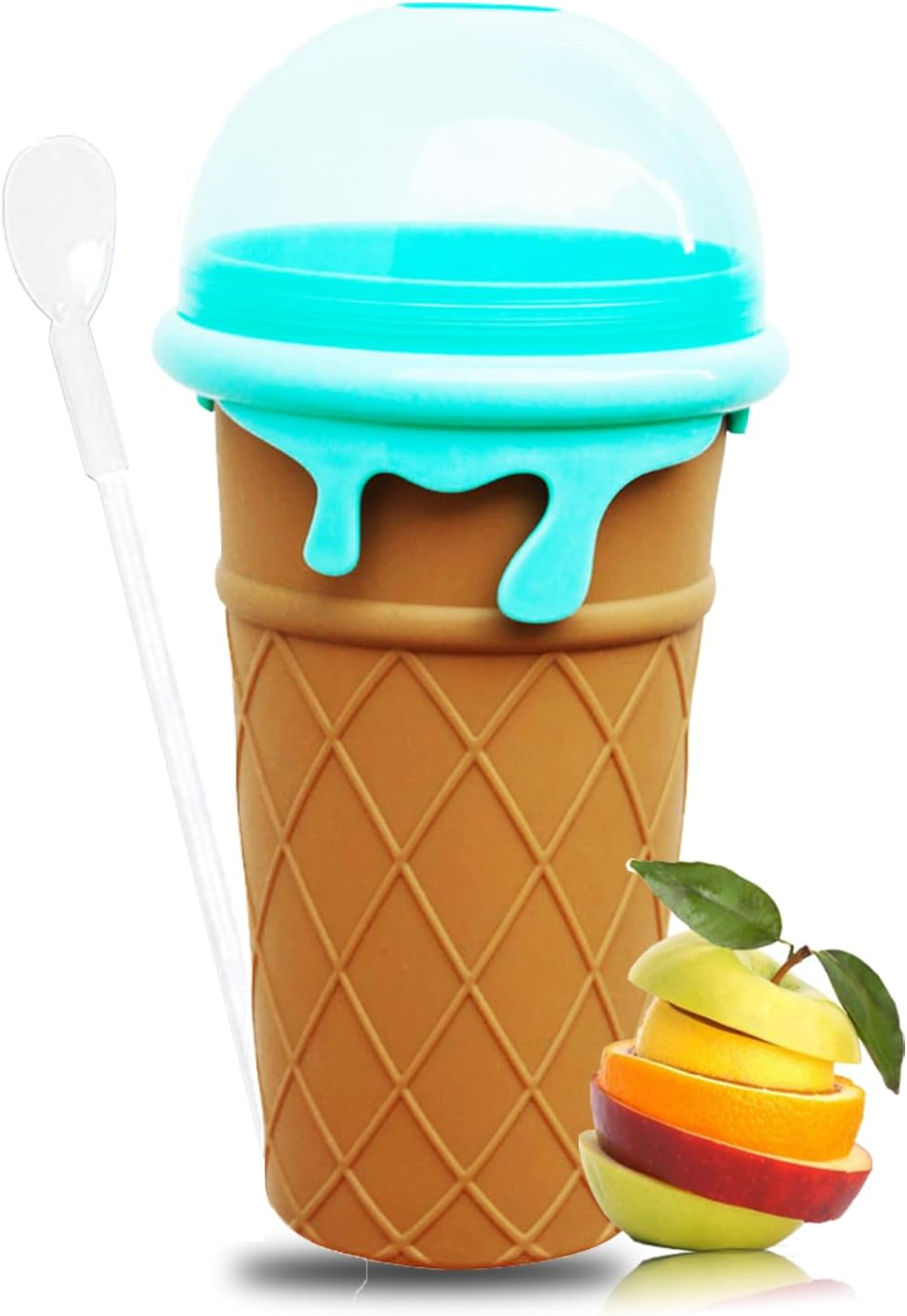 Slushie Cup (Large Capacity), TIK TOK Slushy Maker Cup Frozen Magic Squeeze Fast Homemade Milk Shake Slushy Smoothie Ice Maker, Cool Stuff Tiktok Trend Items - Ice Cream Maker Cup (BLUE)