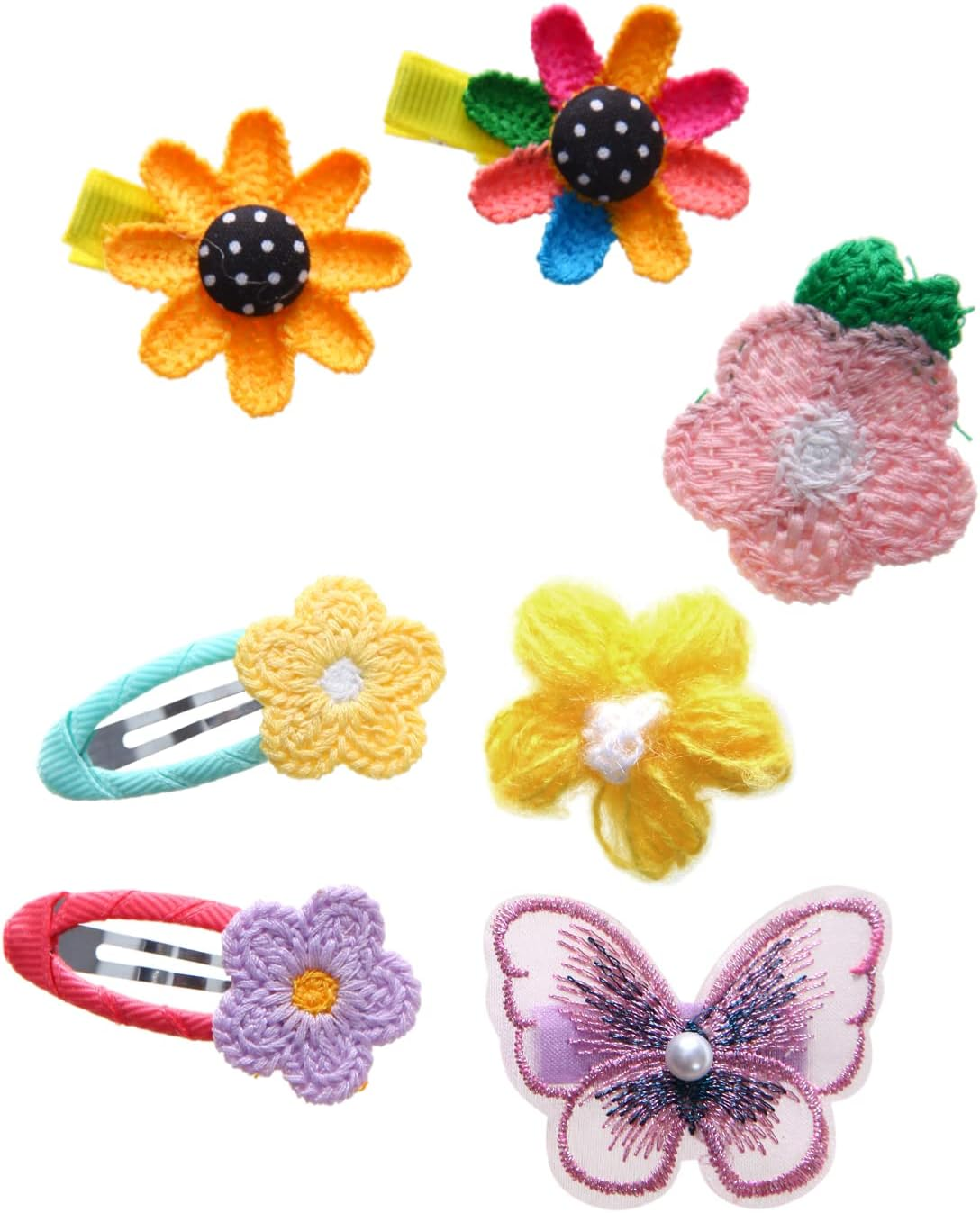 56PCS Toddler Hair Accessories Set: Colorful Rainbow Barrettes, Pins, Candy Fruits, Butterflies for Kids' Stylish Hairstyles image number 3