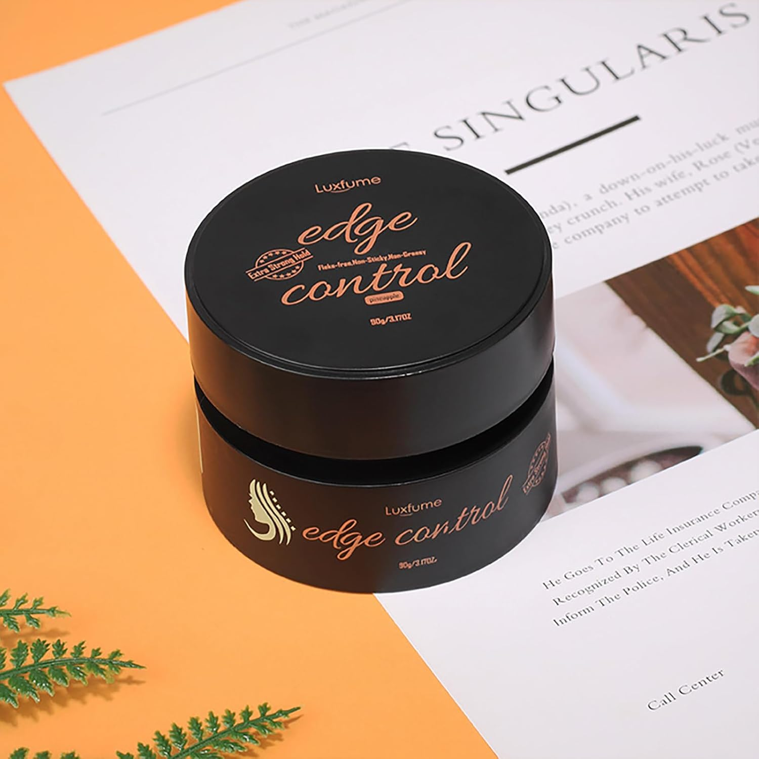 Enmart Hair Wax Set, Edge Control Hair Gel, Broken Hair Finishing Anti-Frizz Hair Fixative Refreshing Hair Oil Solid Wax Cream Non-Greasy Long-Lasting Styling for Men Women, 90G - C01 image number 4