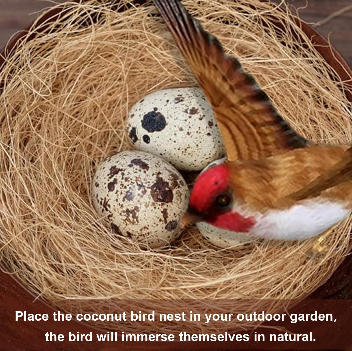100G Nest Breeding Mat,Bird Nesting Material,Nest Coconut Fiber,For Bird Pet Nesting Supply Palm Brown Silk,Bedding Substrate for Laying Eggs,Small Animal Bedding Nesting Protect image number 1