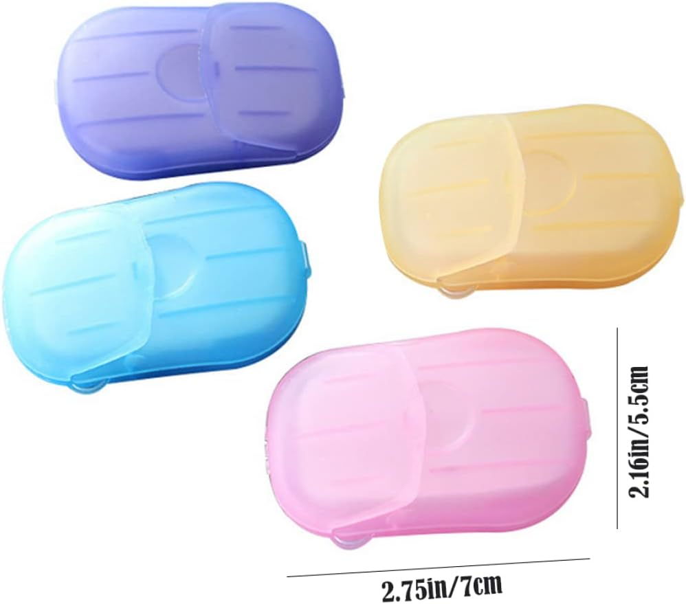 Disposable Soap Papers, 5Packs 100 Sheets Travel Bath Toiletry Paper, Mini Slice Hand Cleaning Scented Papers, Hand Washing Soap Papers for Travel Outdoor (Random Color) image number 3