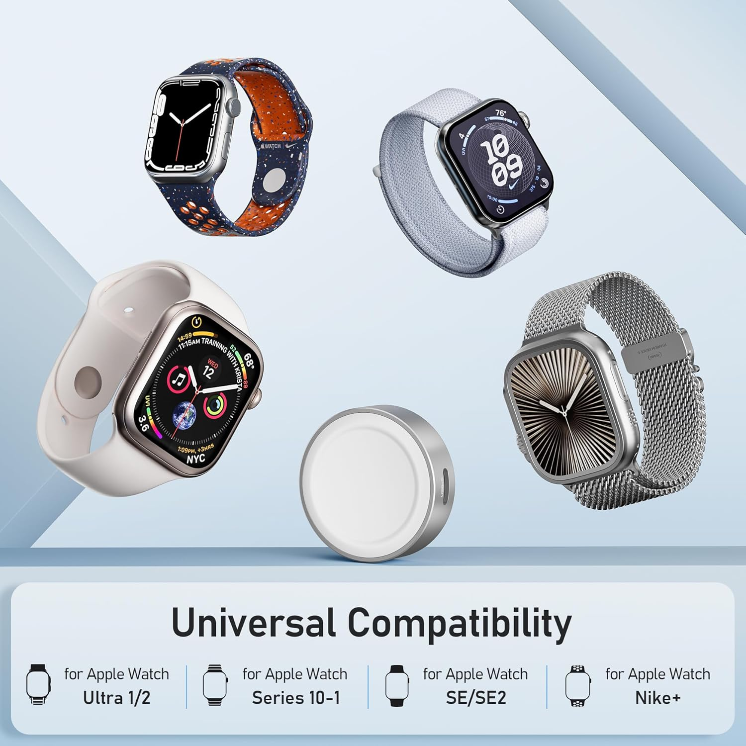 Elebase Magnetic Charger Adapter for Apple Watch,Reuse USB-C or Iphone Power Cable,Portable Travel Wireless Cordless Charging Dock for Iwatch Ultra2/Ultra,Series SE 9 8 7 6 5 4,44Mm 42Mm 40Mm 38Mm image number 1