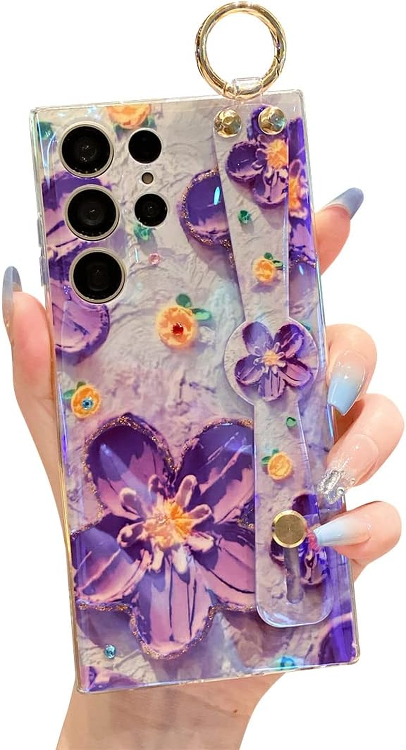 Meishangmei for Samsung Galaxy S25 Ultra Case 6.9" Sparkle Bling with Strap Stand Cute Pattern IMD Plating Design Silicone Shockproof Protective Glitter Cases Cover for Girls and Women - Minnie