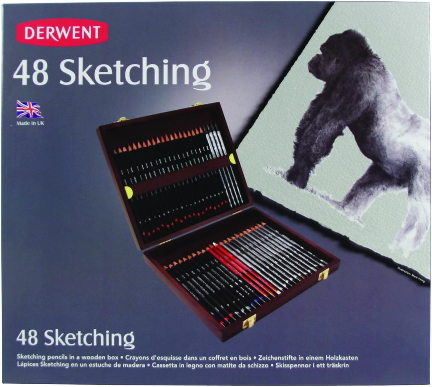 Derwent Sketching Collection, Drawing & Writing, Set of 48 Pencils in a Wooden Gift Box, Ideal for Sketching, Professional Quality, 0700759 image number 2
