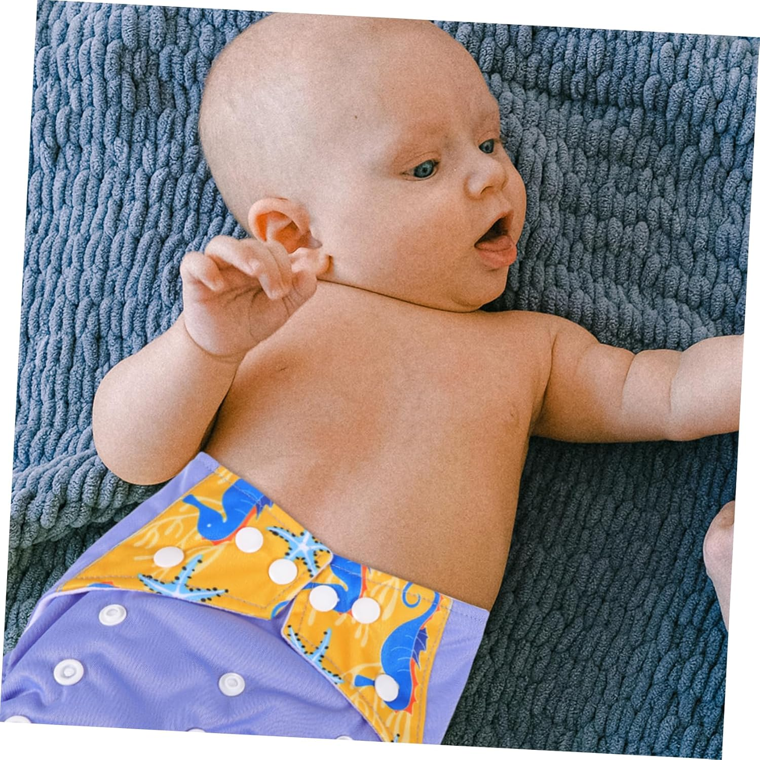 3Pcs Soft Leg Frame Cloth Diapers Absorbent Washable for Newborns Diapers for Boys Girls for Birthday Shower Christmas image number 4