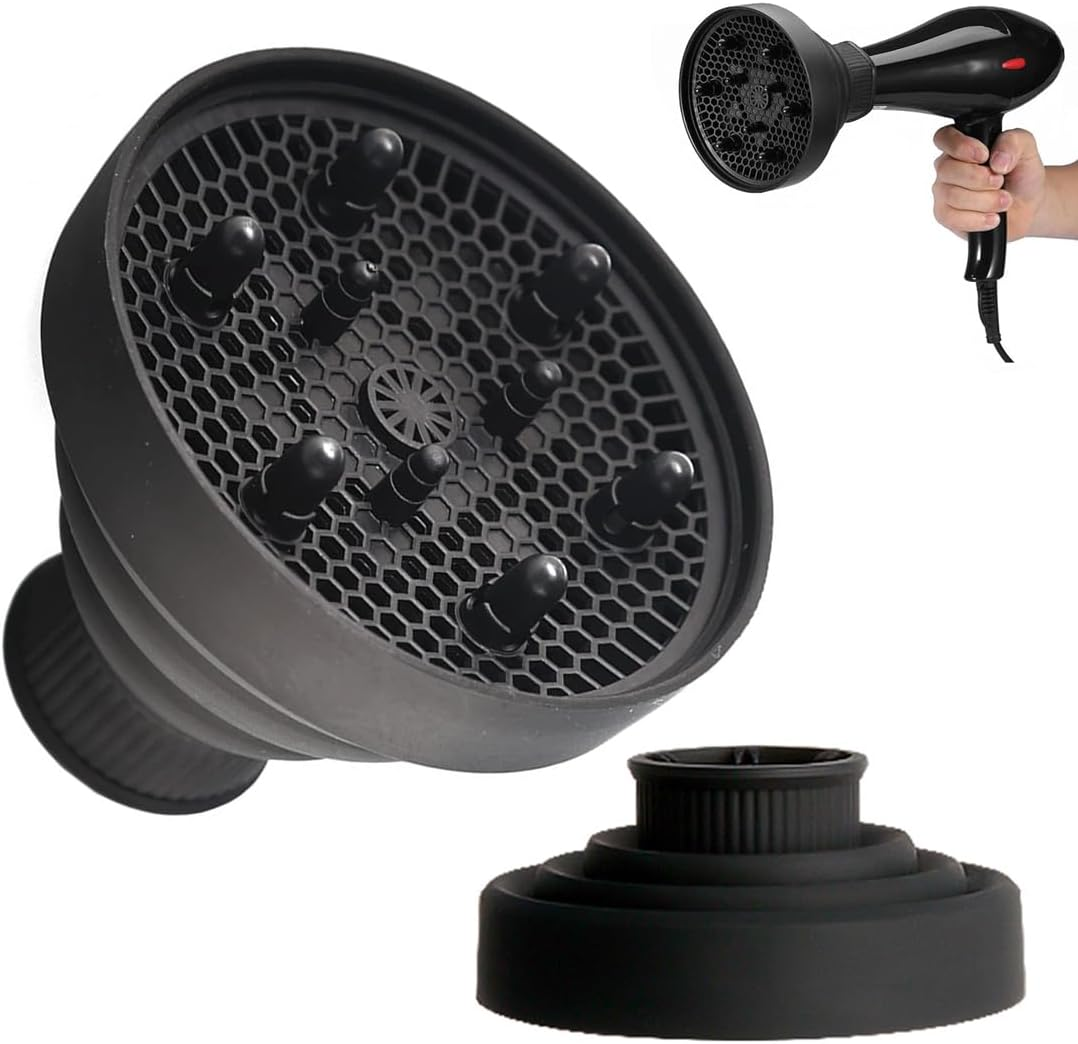 NHQZ Diffuser Attachment for Universal Hair Diffuser, Diffuser Attachment Curls Hair, Foldable Portable Hair Diffuser, Suitable for Silicone Hair Dryer Attachment image number 2