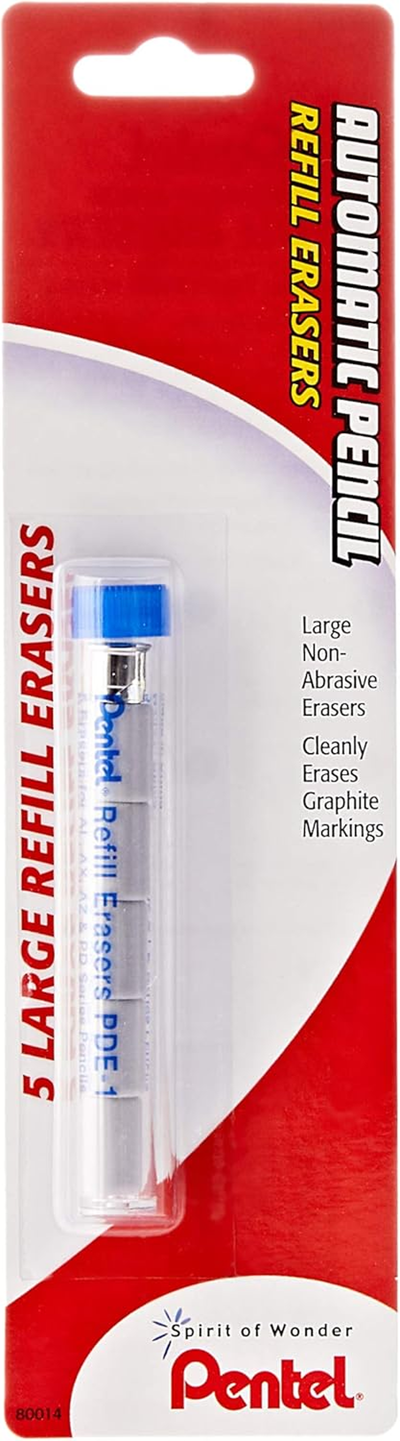 Pentel Australia PDE1BP-K6 Eraser Refill for Mechanical Pencils, PDE-1 Blister Pack, Box of 6