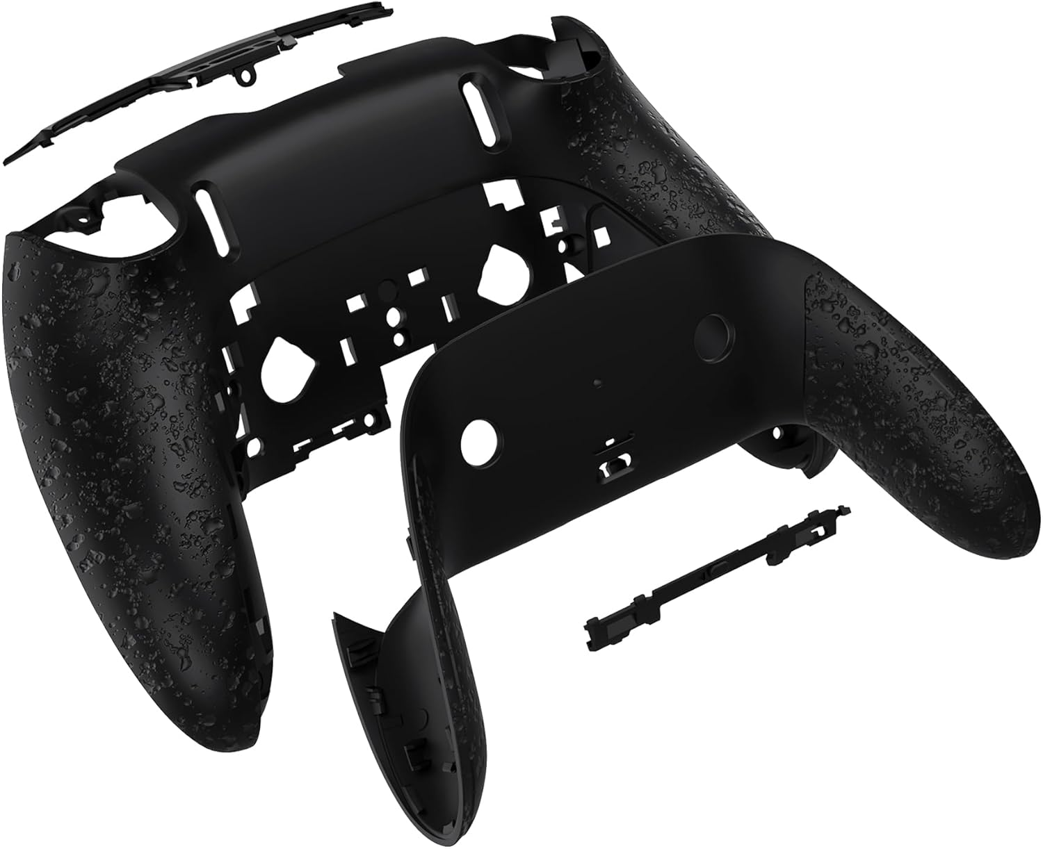 Extremerate Custom Back Housing Bottom Shell Compatible with P S 5 Edge Controller, Non-Slip 3D Splashing Cover, Game Improvement DIY Replacement Back Case & Clip Shell - Textured Black image number 5