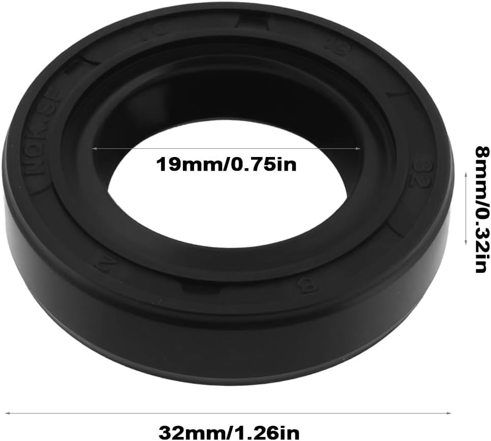 SING F LTD 4 Pcs Axle Oil Seal 19X32X8Mm Compatible with Tuff Torq K55B K46F K46 T40 Compatible with Husqvarna 583349301 535402837 image number 1