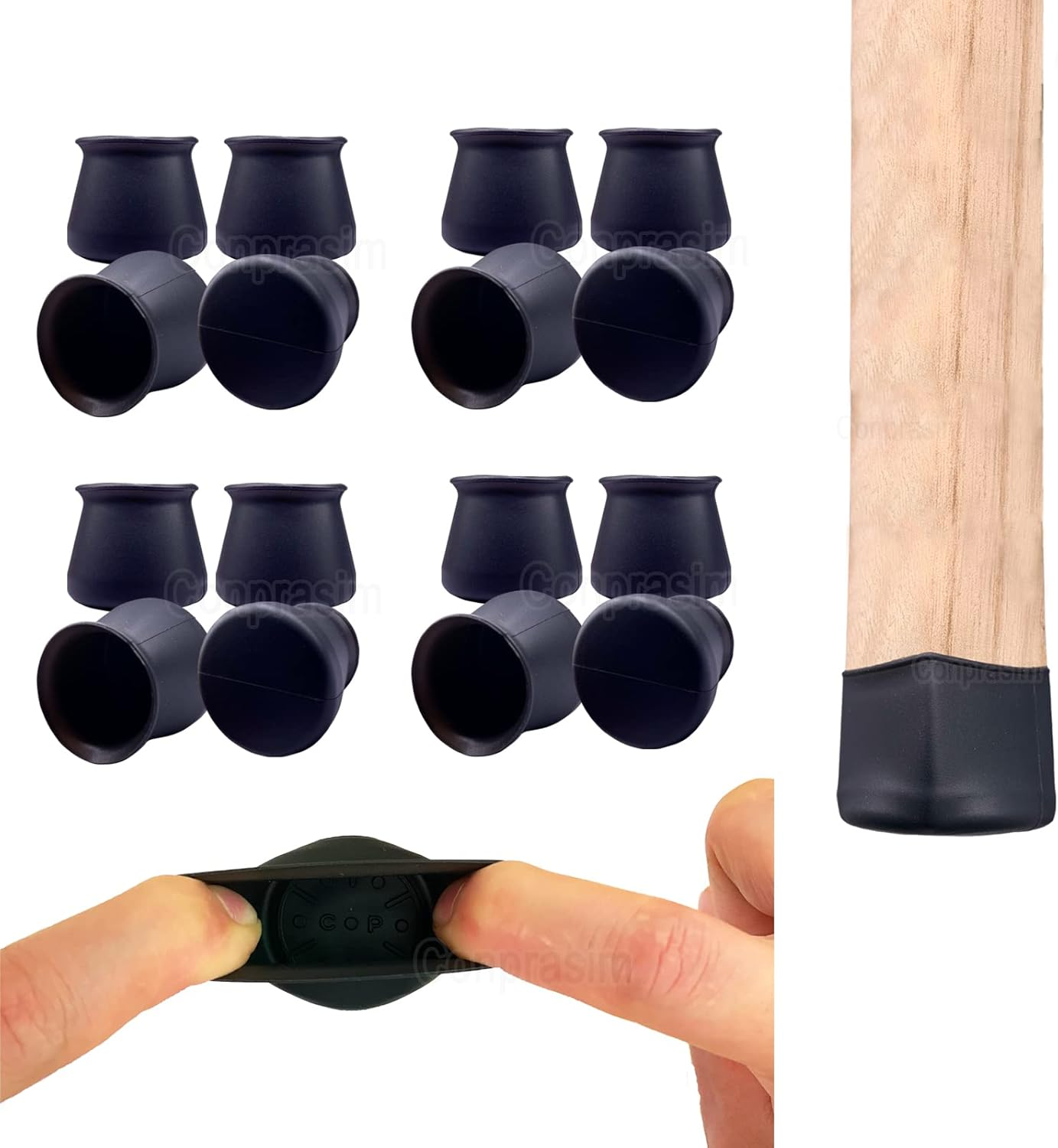 Silicone Chair Leg Floor Protectors Small Fit 15/16"~1-7/32" Furniture Table Feet Cover Anti-Slip Bottom Chair Leg Caps for Hardwood Floors Prevent Scratches No Noise,8Pack