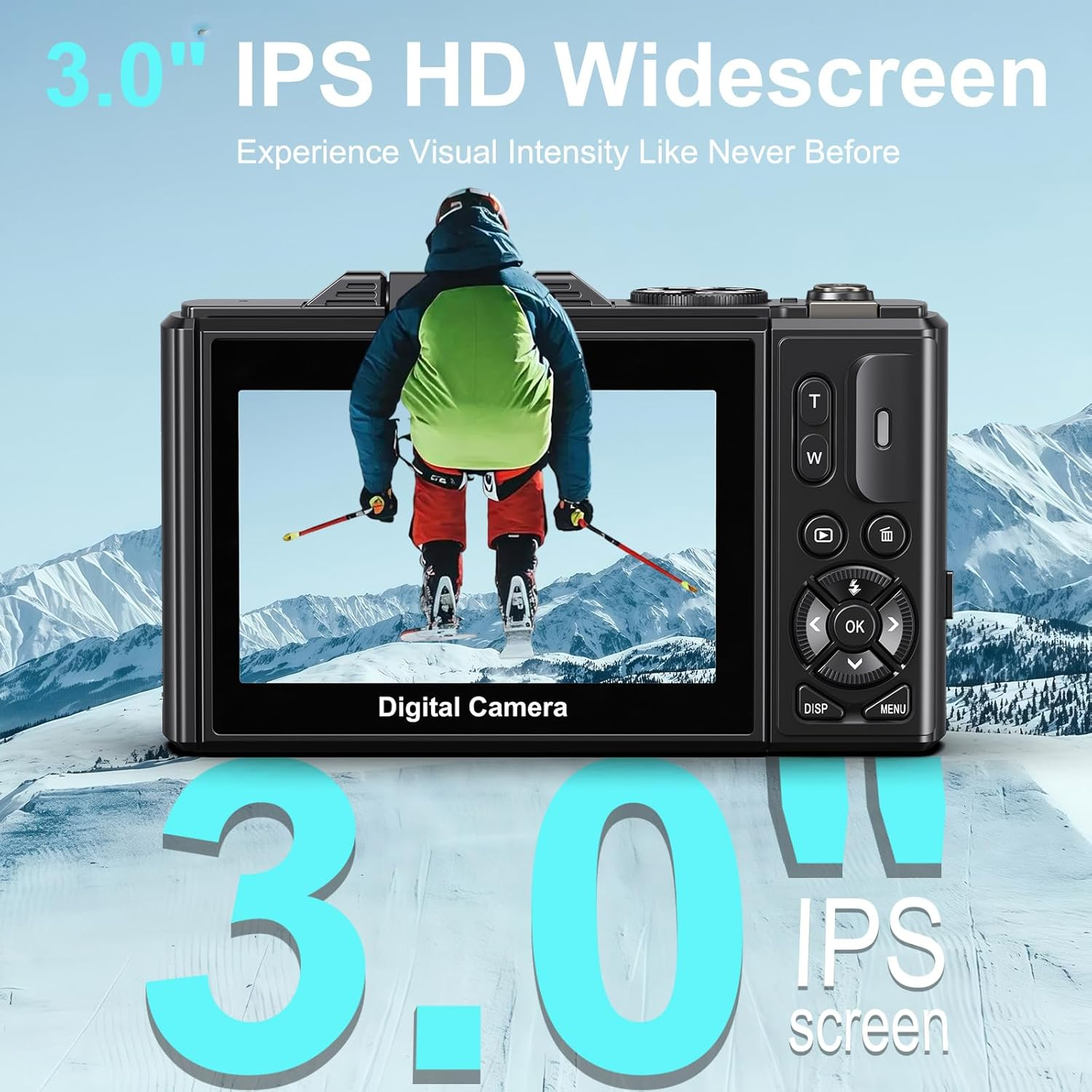 5K Digital Camera for Photography - 75MP Wifi Vlogging Camera for Youtube - UHD 18X Zoom Digital Cameras with Flip Screen 3" 180&deg; - Travel Photography Flash Camara for Beginners & Adults image number 3