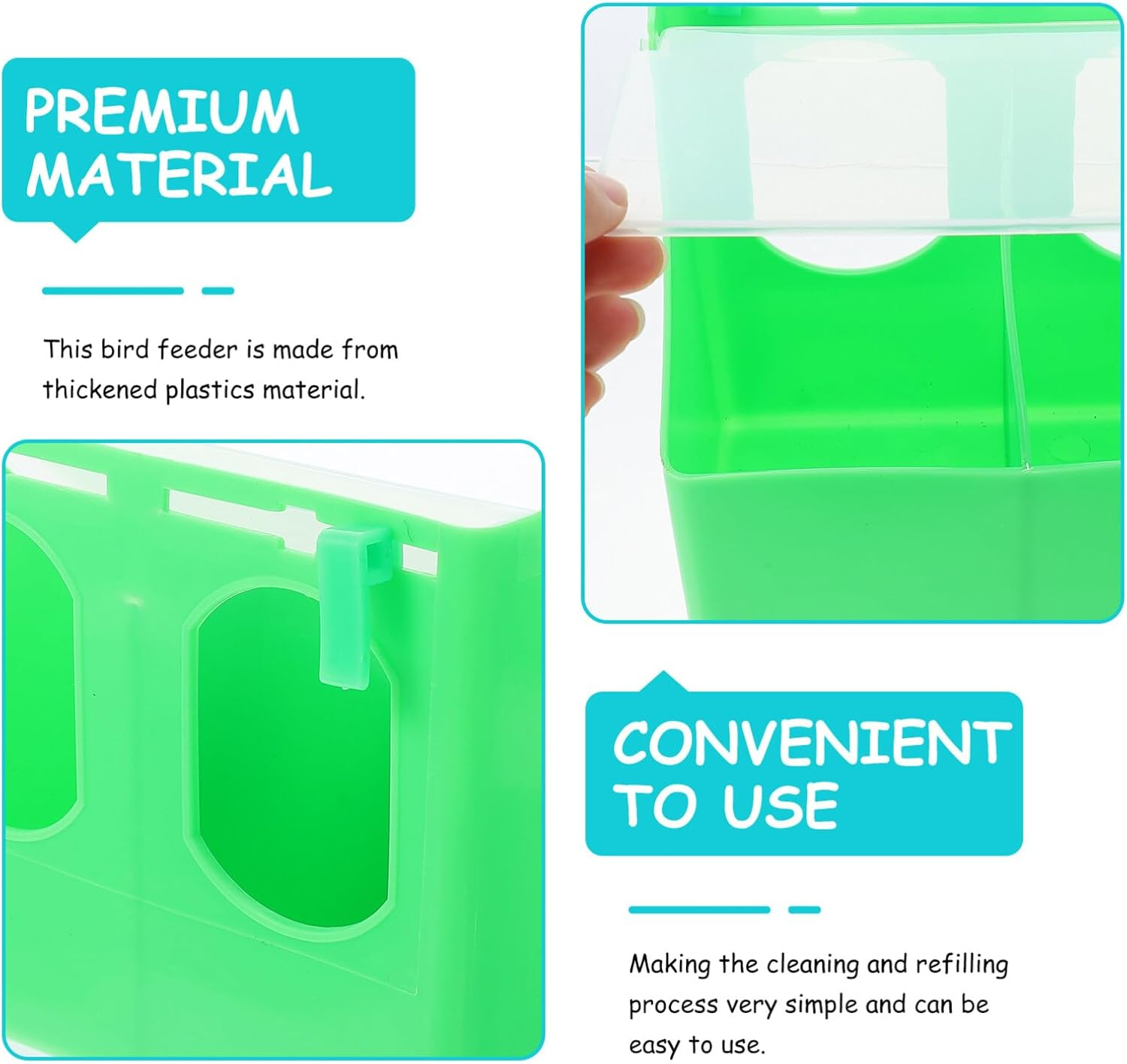 Pigeon Feeder, Quail Bird Feeding Hanging Box for Parrot Pigeon Bird Cage Poultry image number 6