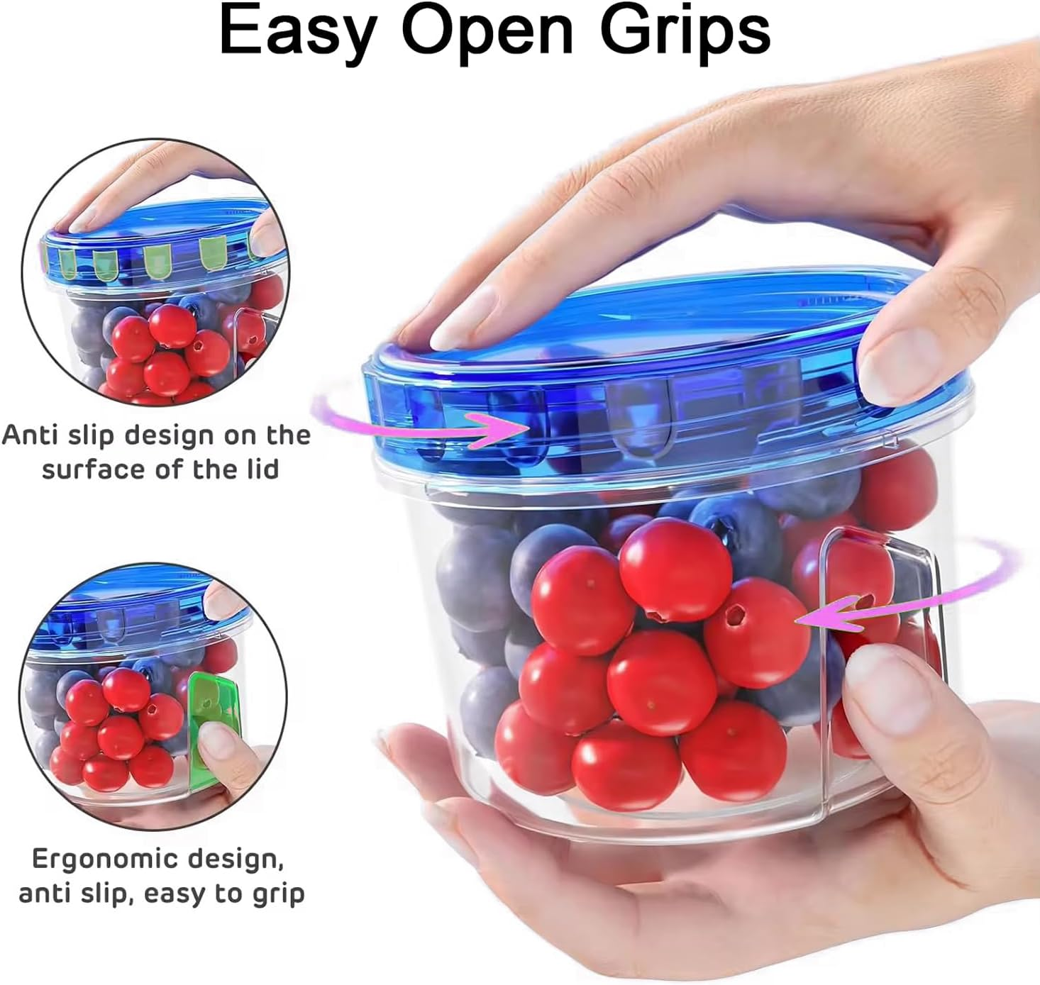 6 Pack 16 Oz Freezer Storage Containers with Screw Lids for Sealing, Airtight Plastic Food Storage Jar,Overnight Oats for Fruit, DIY Projects, Jam Spices Food Storage Jar - 500Ml-4Pcs image number 2