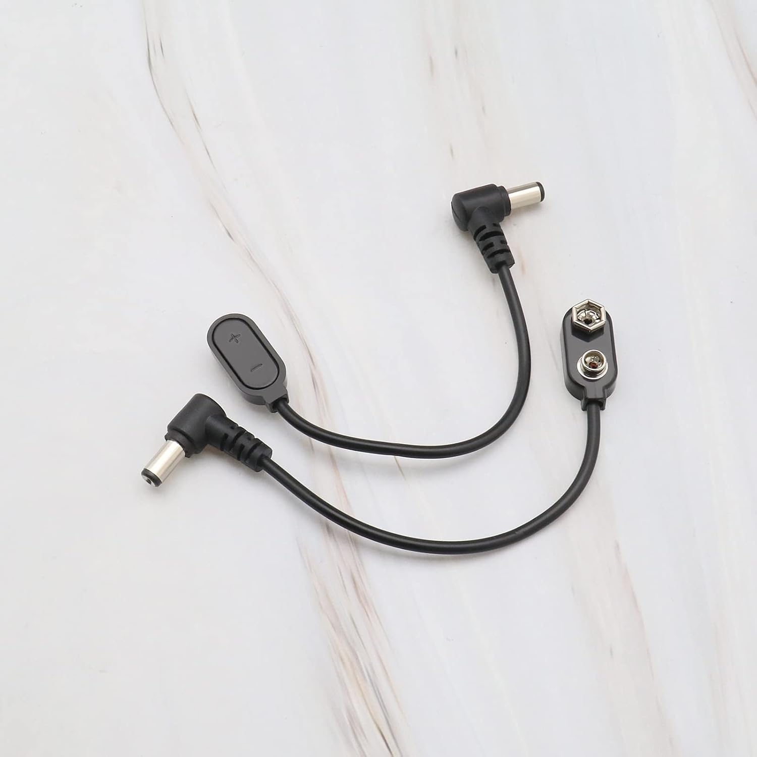 Ecsing 3Pcs 9V Battery Clip Converter Cable 5.5Mm 2.1Mm Male Plug 9 Volt Power Supply Cable Snap Connector for Guitar Effect Pedal image number 4