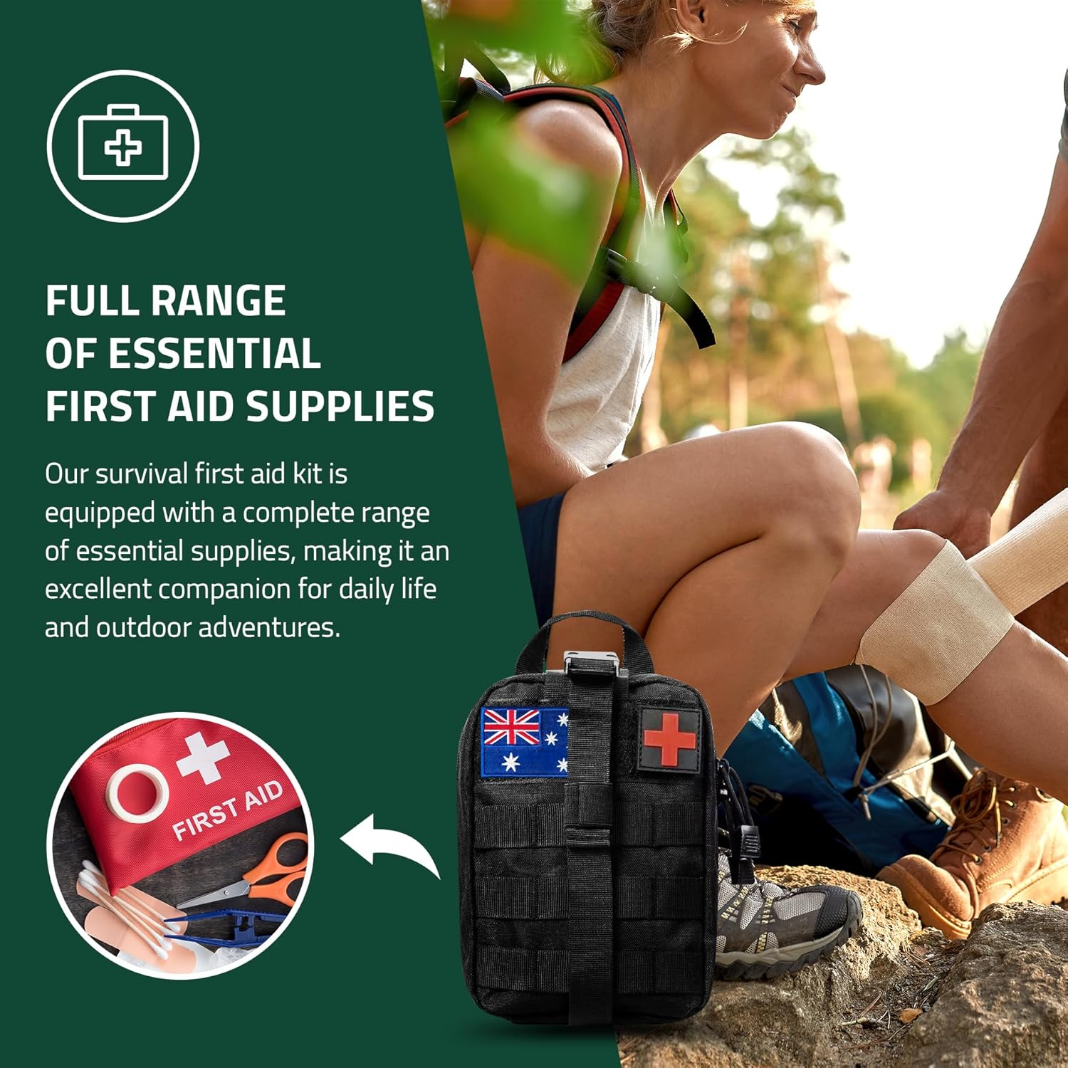 Survival Kit, 249 PCS Emergency & First Aid Kit with MOLLE System - Professional Tool for Camping, Earthquake, Adventure, Hiking & Hunting image number 2