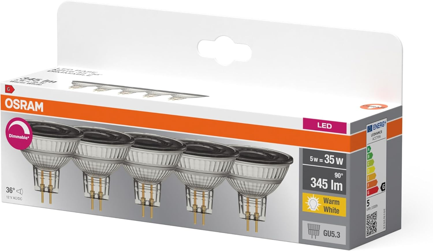 OSRAM LED Base MR16 5 W 927 GU5.3 image number 2