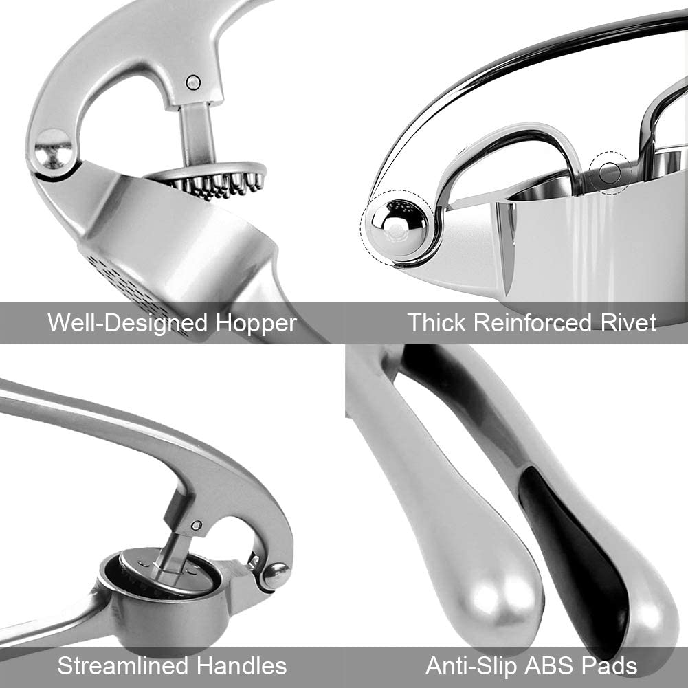 Garlic Crusher, Garlic Press with Ergonomic Handle, Rust-Proof Kitchen Tool to Easily Crush, Press, and Nut image number 1