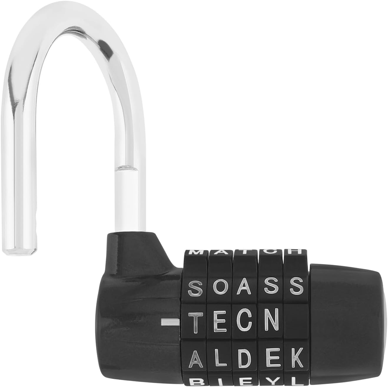 HOJLKLD Gym Locker Lock 5 Letter Word Lock Safety Padlock Combination Lock for School Gym Locker,Sports Locker,Fence,Toolbox,Case,Hasp Storage (Black) - Black image number 2