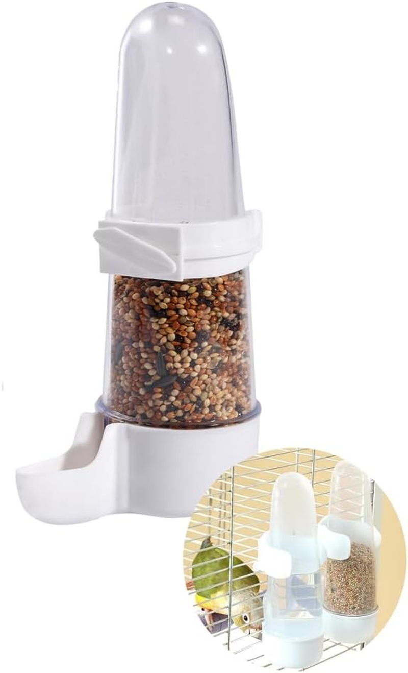 Automatic Bird Water Dispenser Set for Cage - No Mess Parakeet Cage Feeder - PP Material image number 2