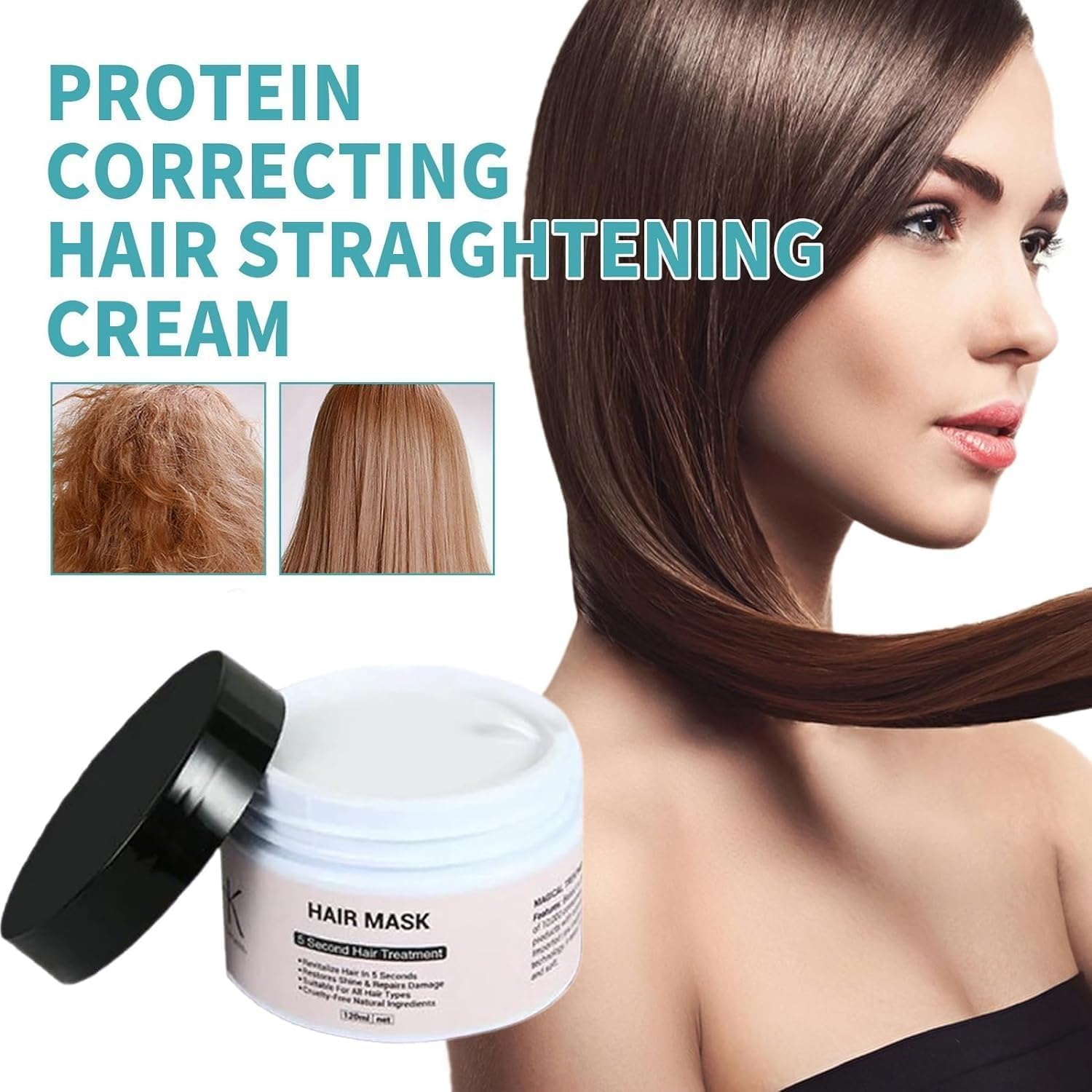 2Pcs Heykeratin 5 Seconds Magical Hair Treatment,Pure Keratin Repair Hair Mask,Instant Magical Hair Treatment for Dry Damaged Hair image number 6