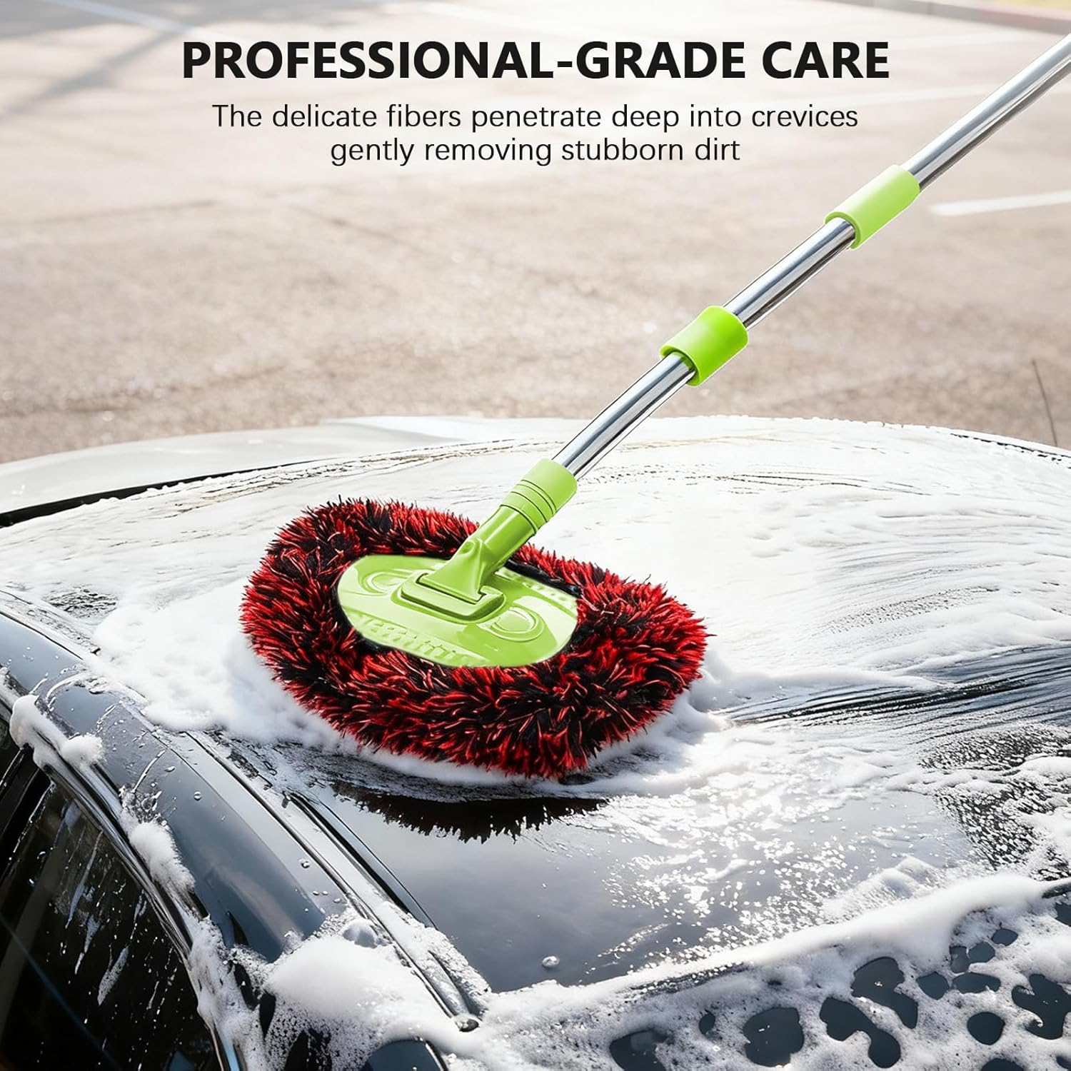 Wenxiaw Pack of 2 Car Wash Brush Covers, Brush Cover Set, Car Wash Microfibre Brush Cover, Wash Brush Cover for Car Cover, Wash Brush, Car for Gentle Car Wash and Car Care (Red and Blue) image number 5