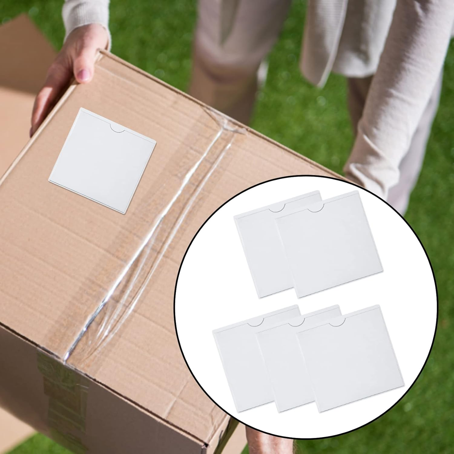 5PCS Car Permit Holder,Windscreen Card Holder Parking Permit Holders,Self Adhesive Car Permit Holders,Windscreen Card Holder Clear Ticket and Note Holders for Car,Van,Caravan Windscreen(105X105Mm) image number 5