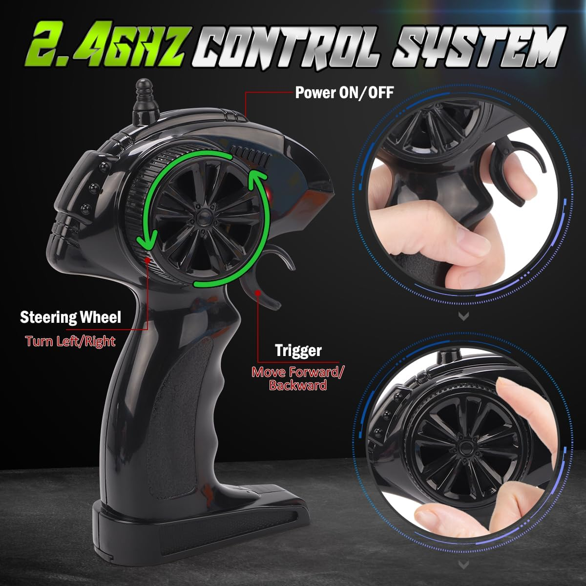 Remote Control Cars, 2.4Ghz 1:18 Scale Off-Road RC Race Car Toy for Kids with LED Light, Rechargeable High Speed All Terrain RC Drift Vehicle, 4 5 6 7 8 Year Old Boys Girls Birthday Gift image number 5